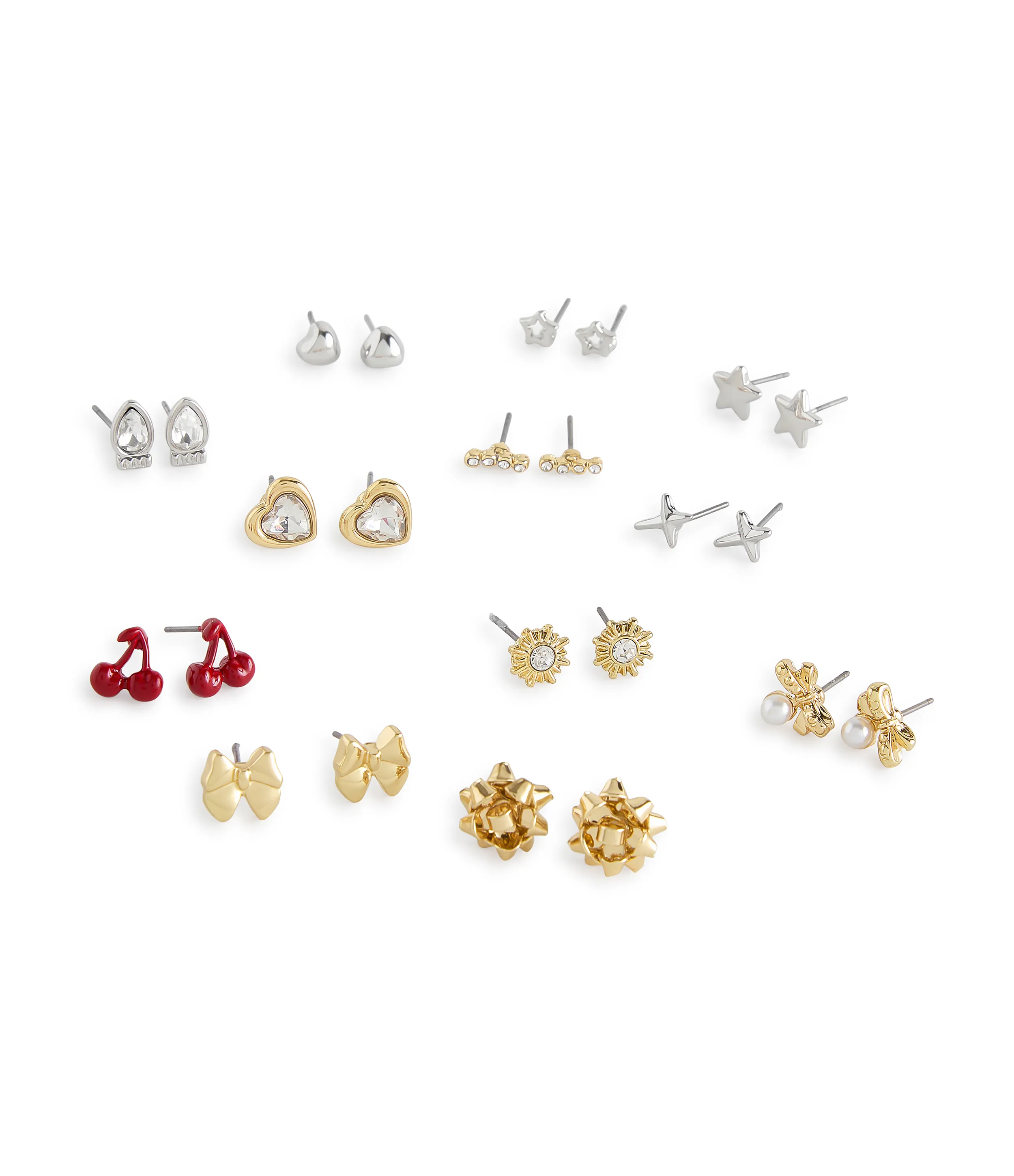 Bow Mixed Stud Earring 12-Piece Set 2 Bow Mixed Stud Earring 12-Piece Set