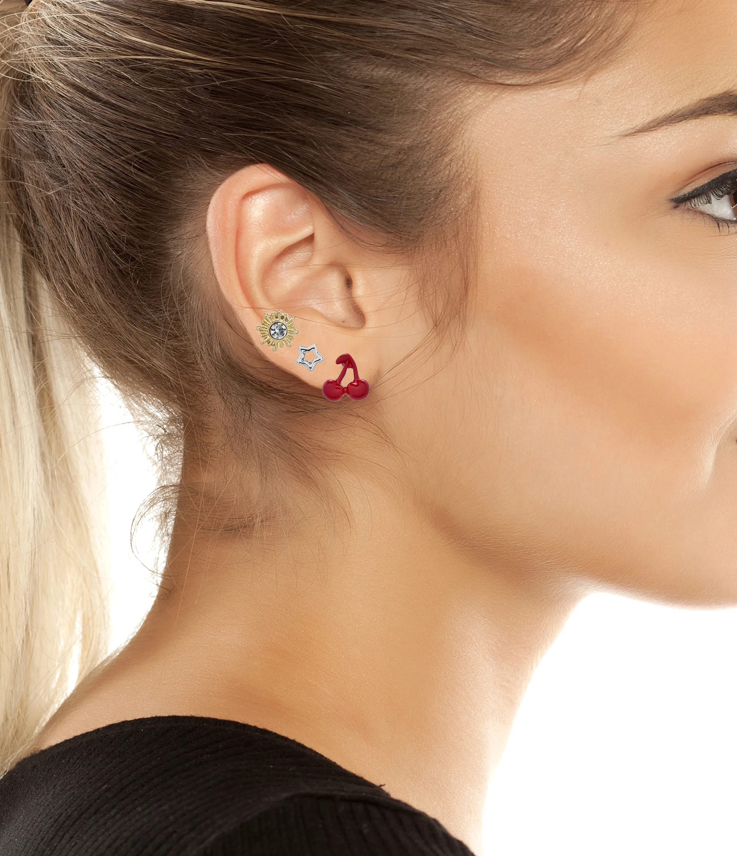 Bow Mixed Stud Earring 12-Piece Set 3 Bow Mixed Stud Earring 12-Piece Set