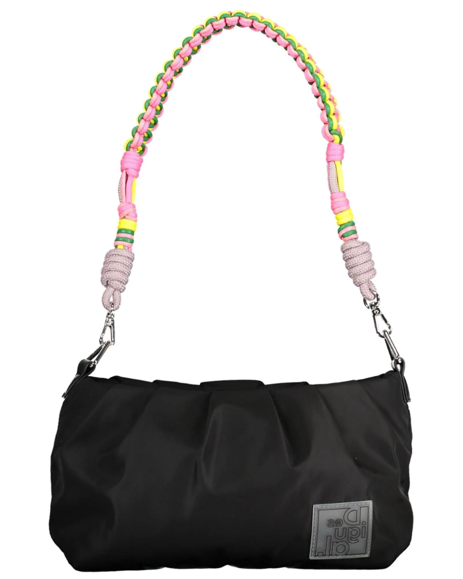 Contrast Detail Handbag with Removable Shoulder Handle