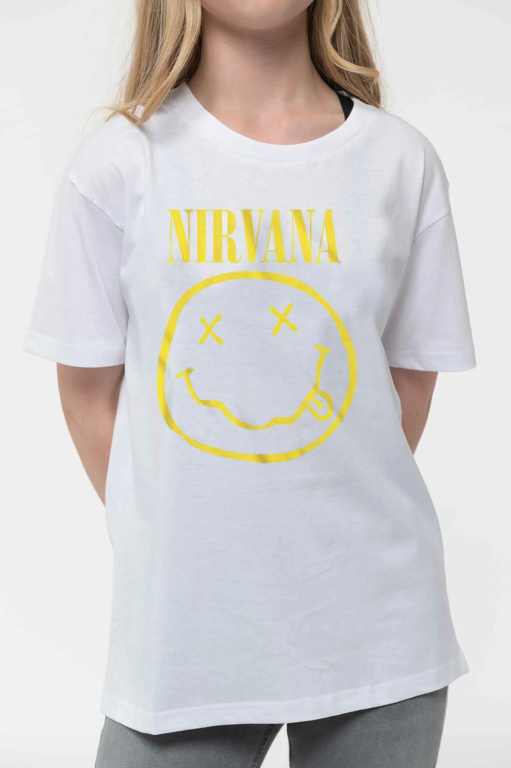 Yellow Grunge Smile Band Logo T Shirt 3 Yellow Grunge Smile Band Logo T Shirt