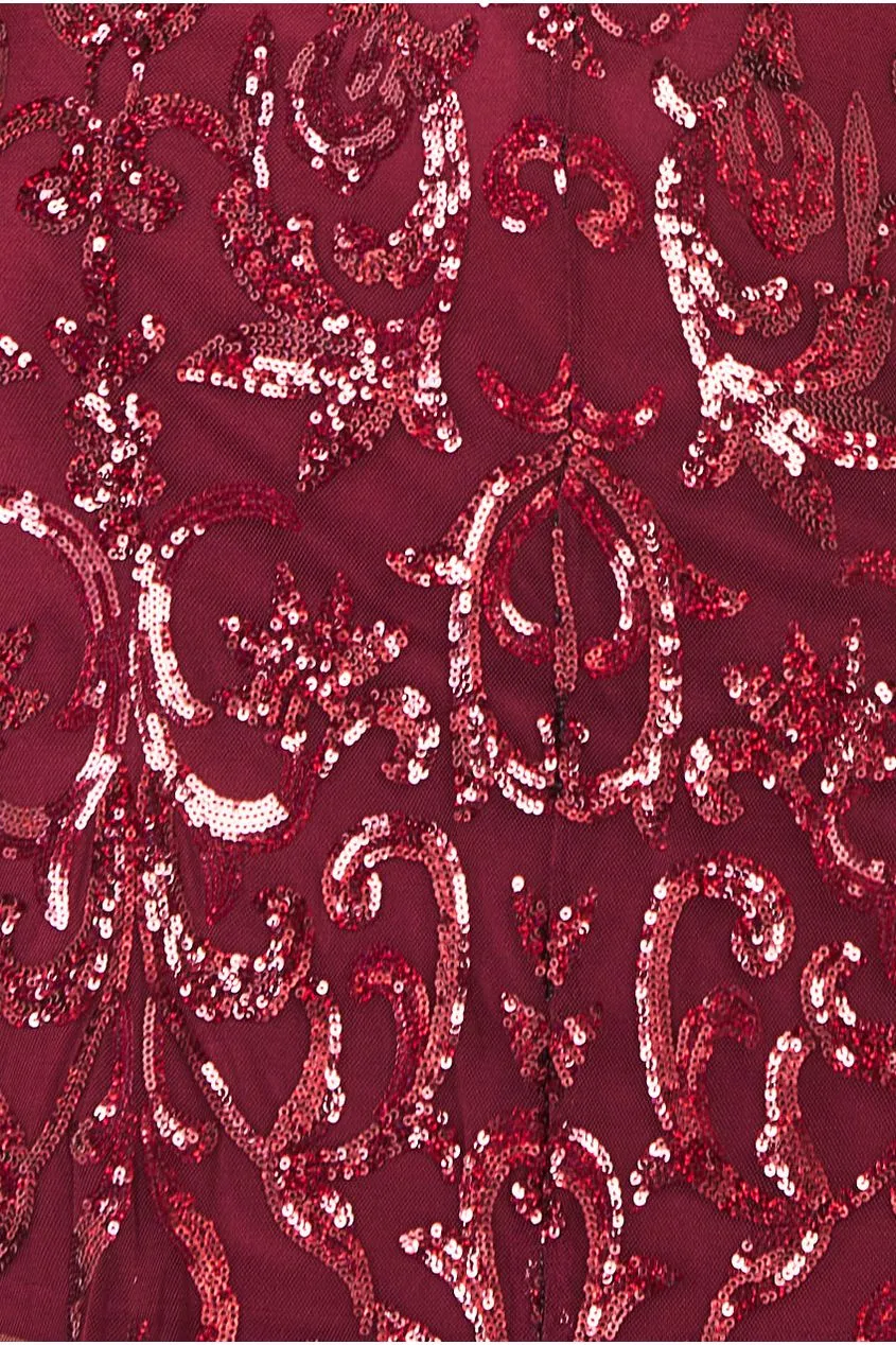 Iridescent Sequin Maxi With Front Split 2 Iridescent Sequin Maxi With Front Split