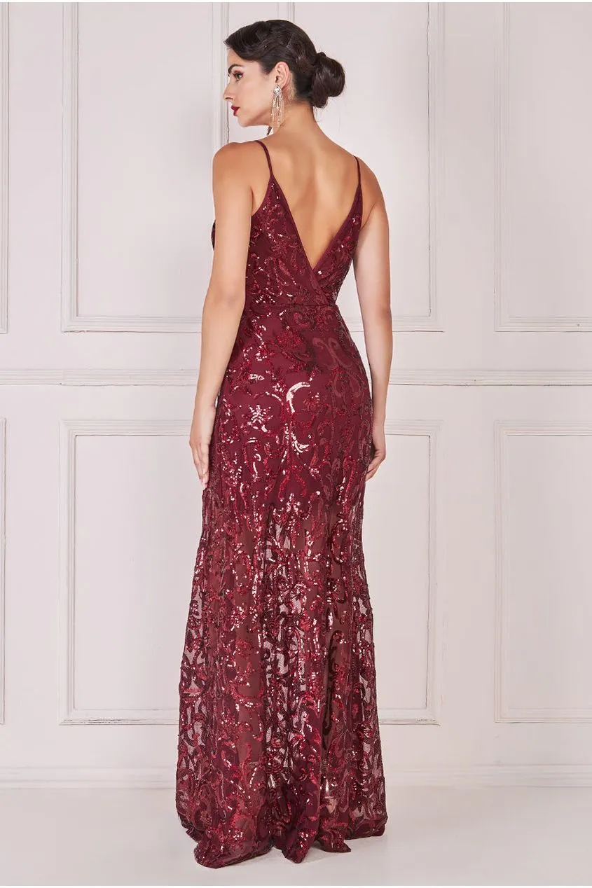 Iridescent Sequin Maxi With Front Split 3 Iridescent Sequin Maxi With Front Split