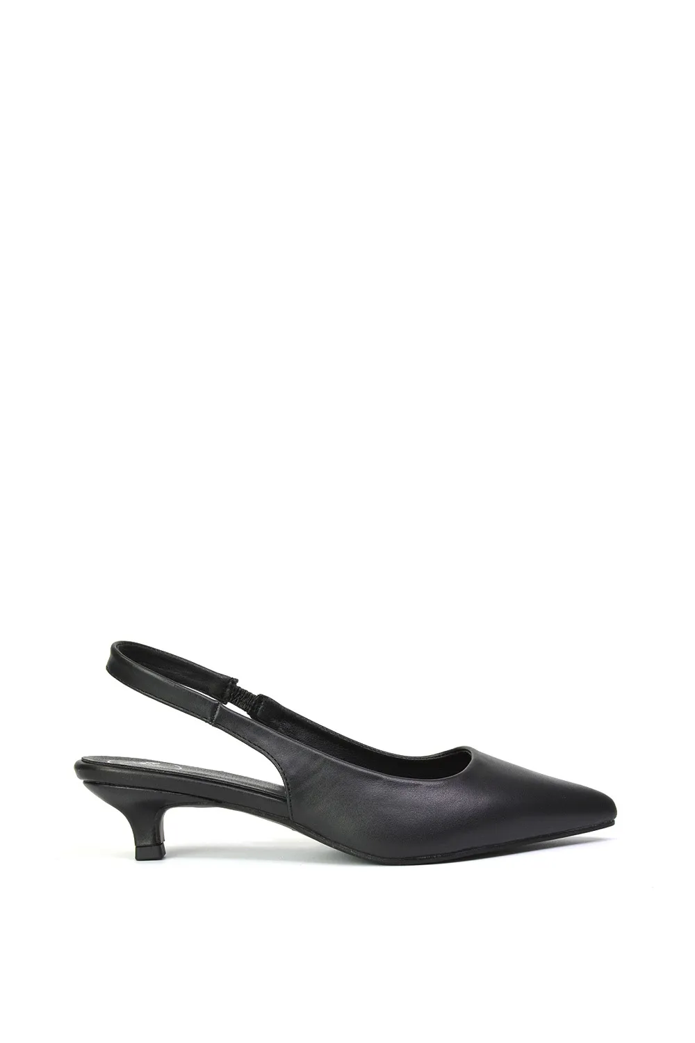'Avalone' Pointed Toe Sling Back Kitten Heel Sandals