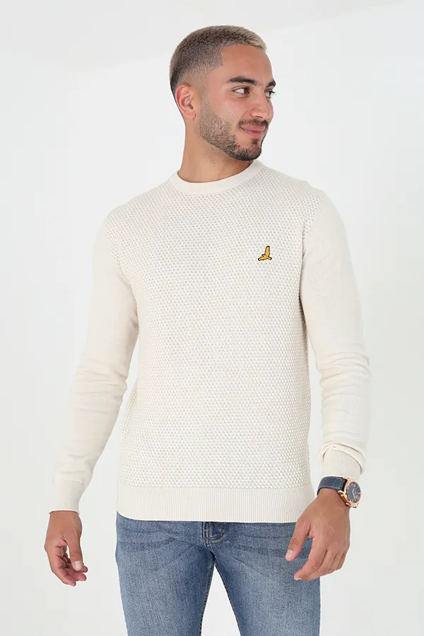 Crew Neck Waffle Knit Jumper 1 Crew Neck Waffle Knit Jumper