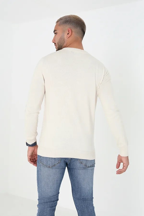 Crew Neck Waffle Knit Jumper 2 Crew Neck Waffle Knit Jumper