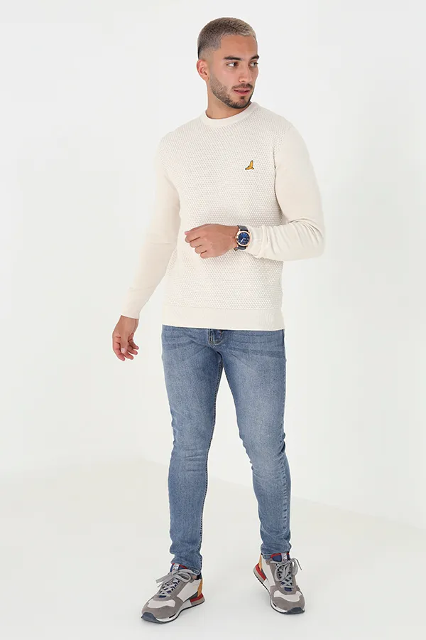 Crew Neck Waffle Knit Jumper 3 Crew Neck Waffle Knit Jumper