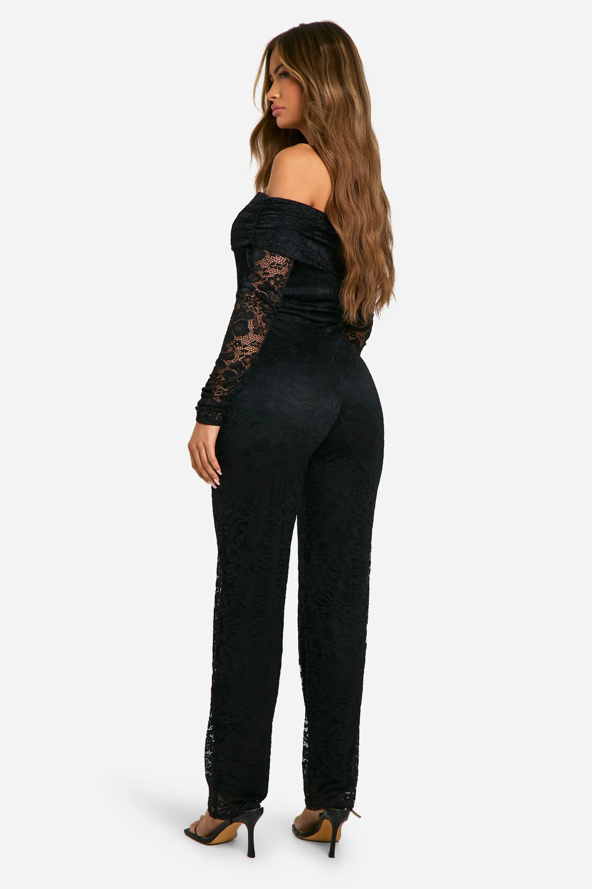 Lace Bardot Wide Leg Jumpsuit 2 Lace Bardot Wide Leg Jumpsuit