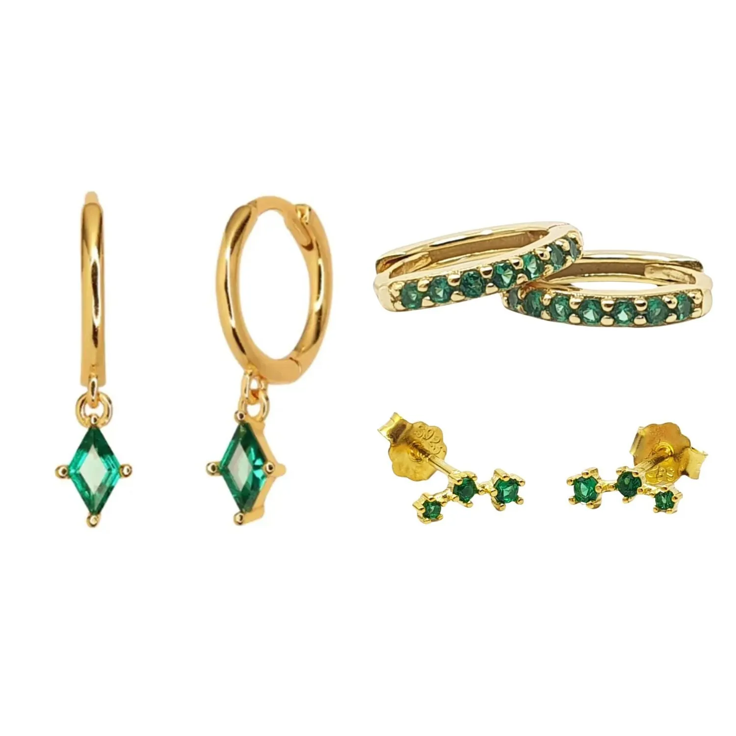 May Birthstone Emerald Earrings Gift Set For Her 1 May Birthstone Emerald Earrings Gift Set For Her