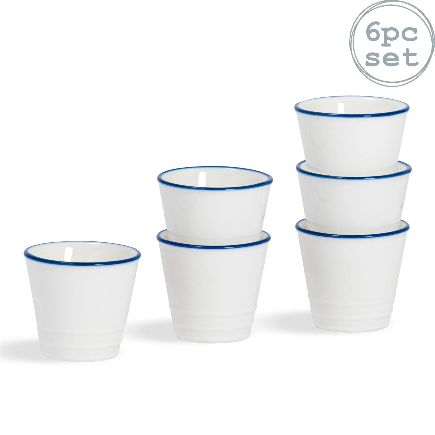 White Farmhouse Egg Cups - 5cm - Pack of 6