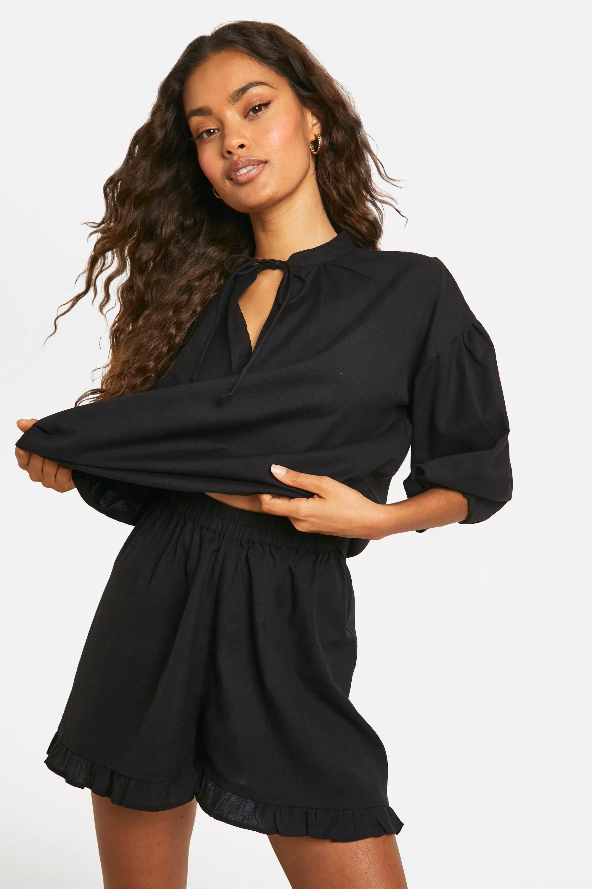Frill Hem Detail Shorts 1 Frill Hem Detail Shorts