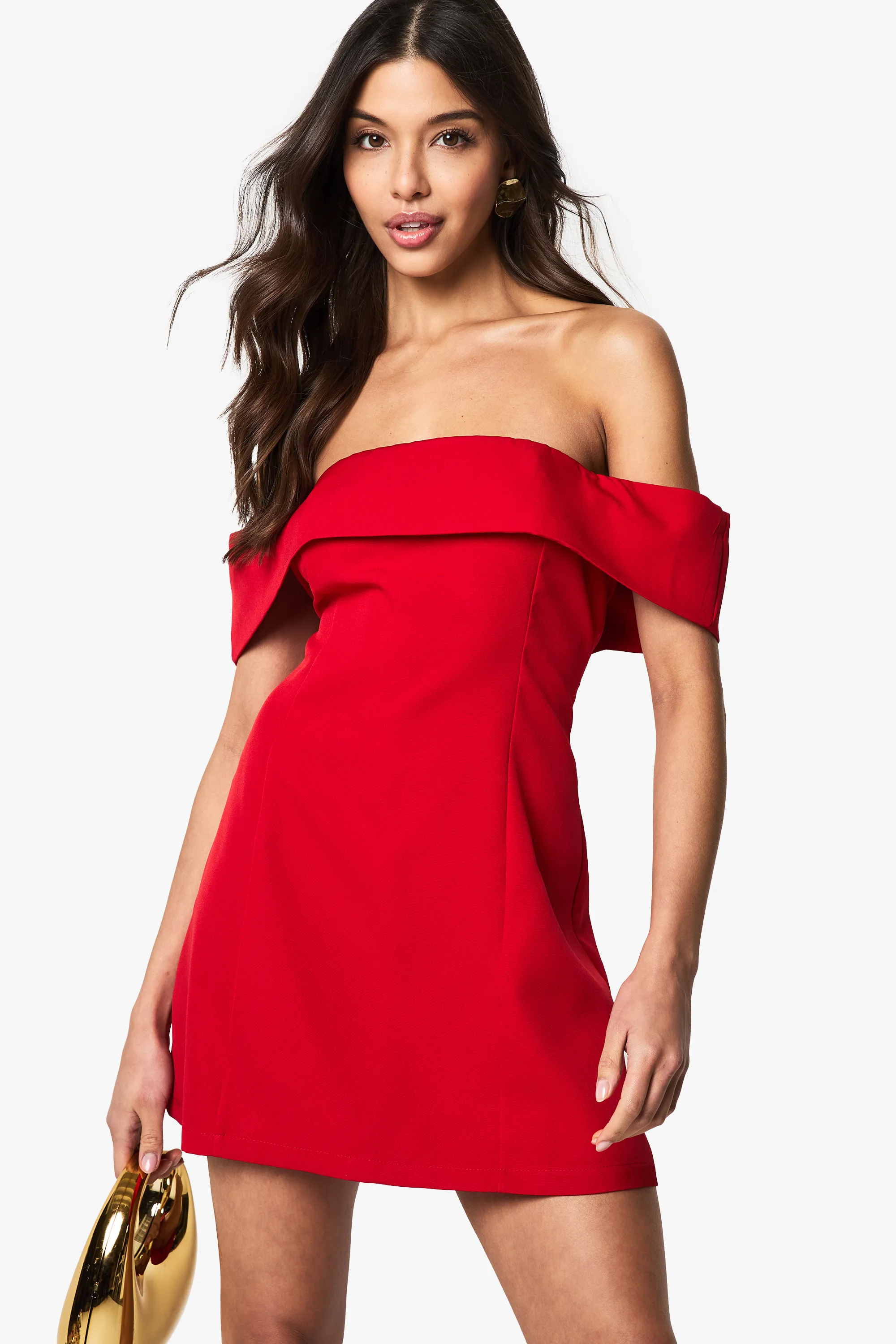 Bardot Foldover Tailored Mini Dress