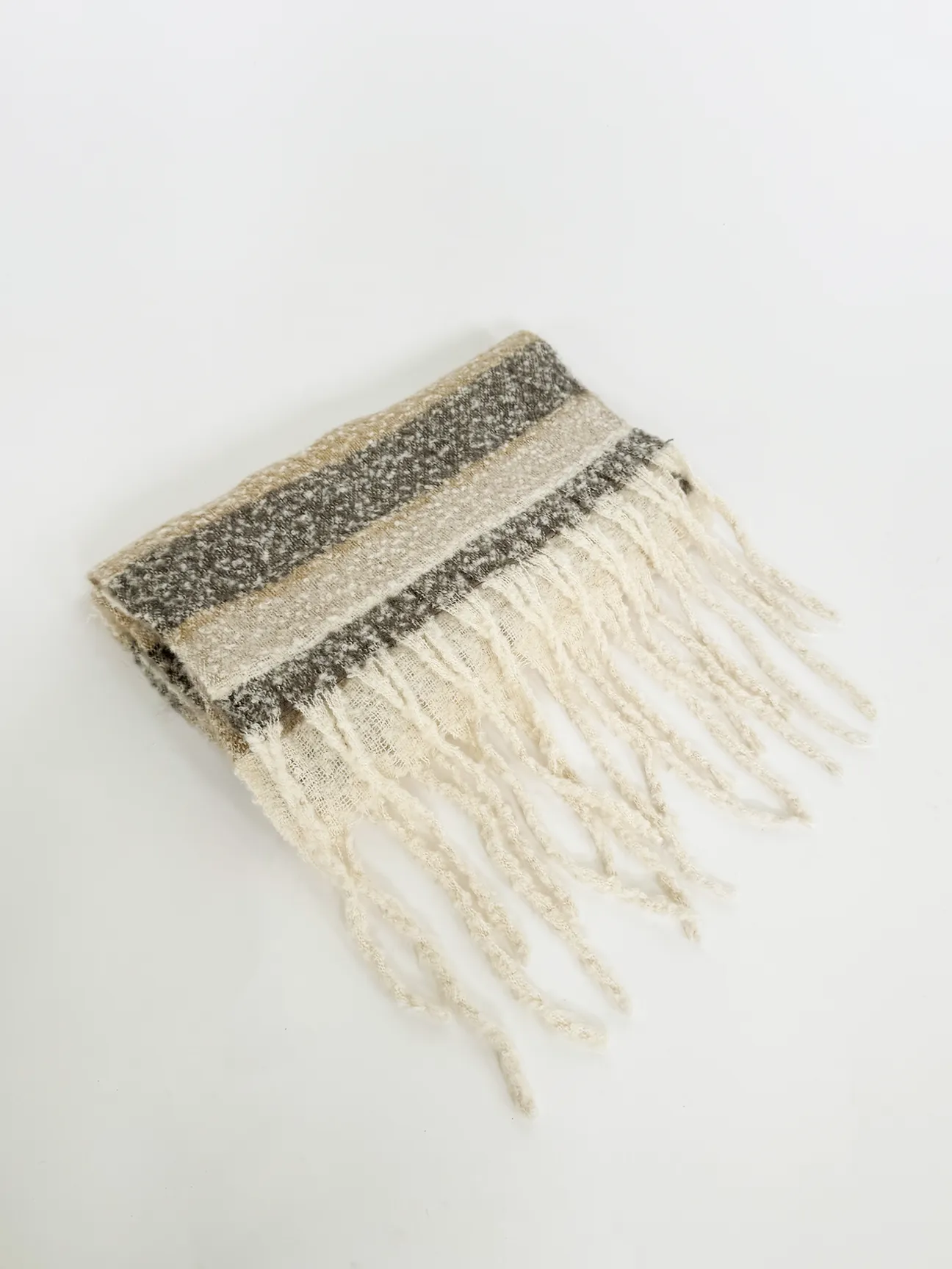 Soft Neutral Striped Scarf