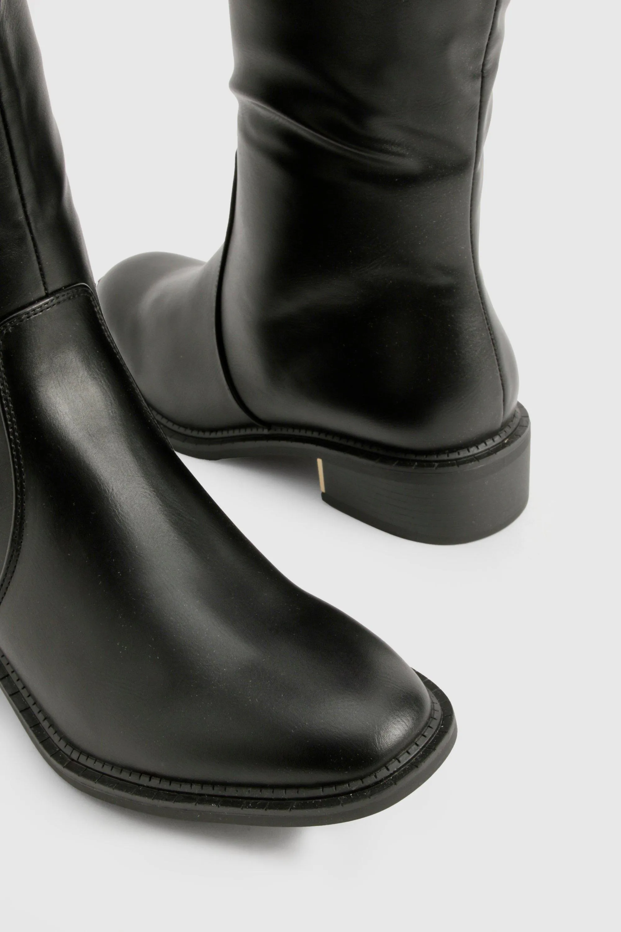 Wide Fit Tab Detail Knee High Boot 6 Wide Fit Tab Detail Knee High Boot