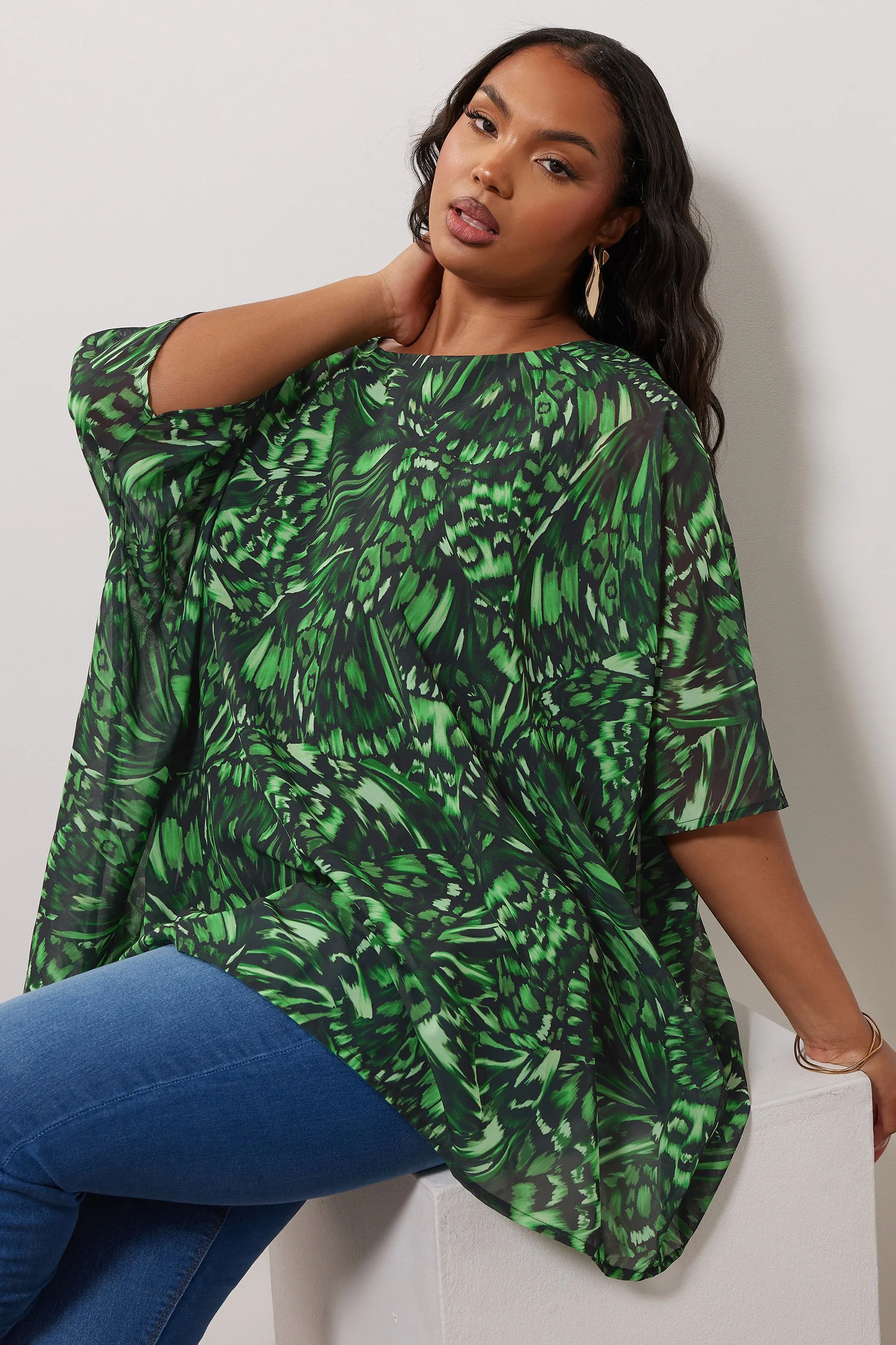 Abstract Print Cape Top