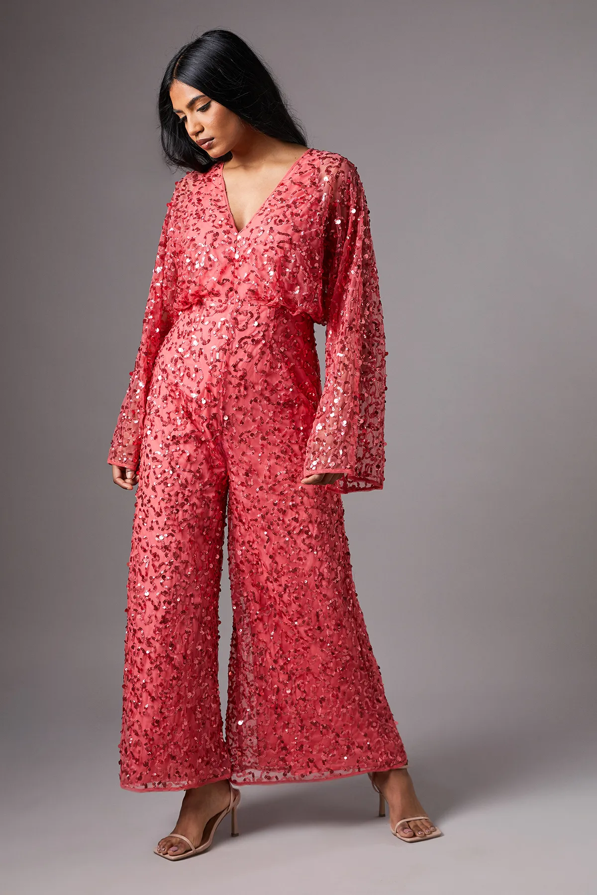 Petite Sequin Batwing Jumpsuit 1 Petite Sequin Batwing Jumpsuit