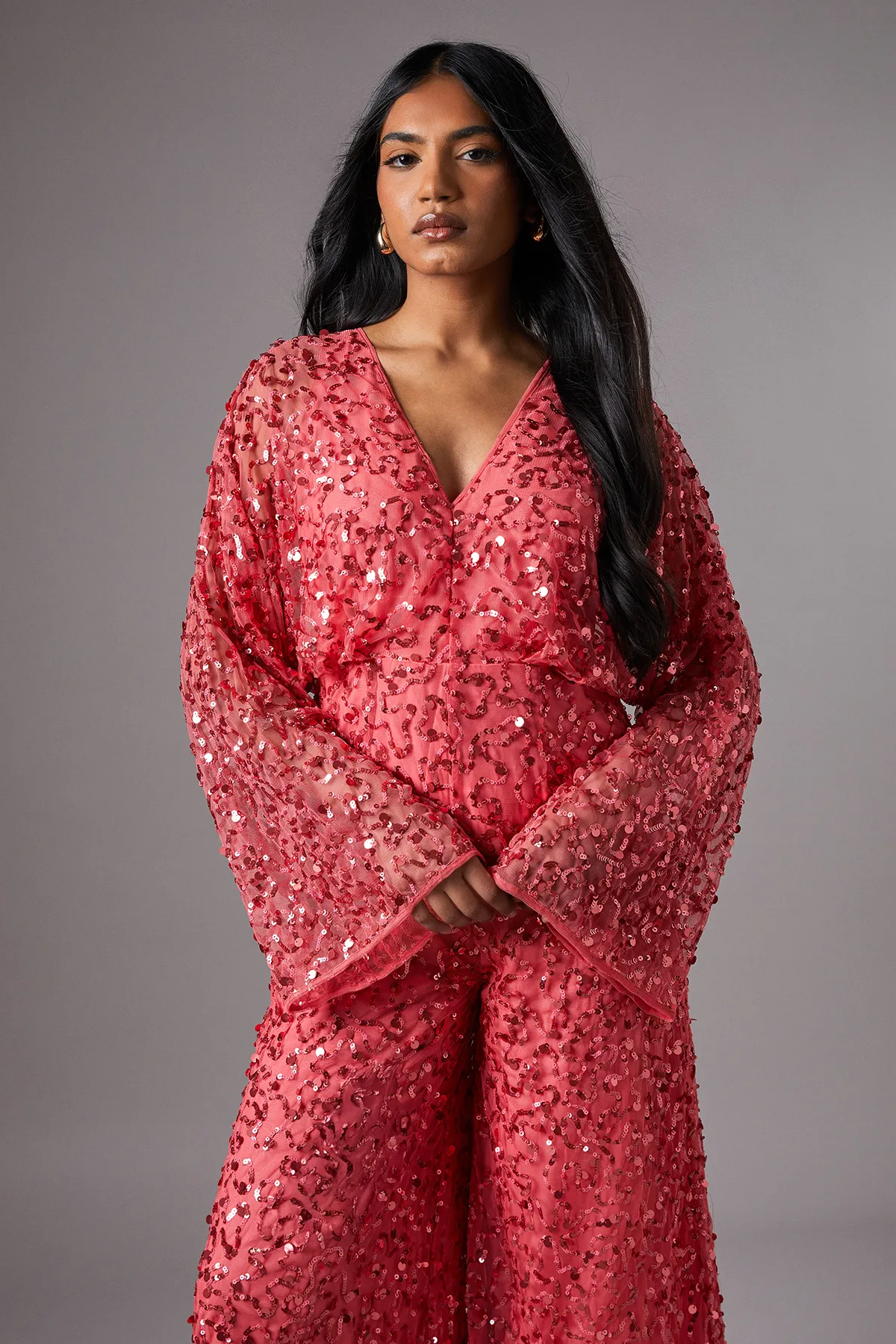 Petite Sequin Batwing Jumpsuit 2 Petite Sequin Batwing Jumpsuit