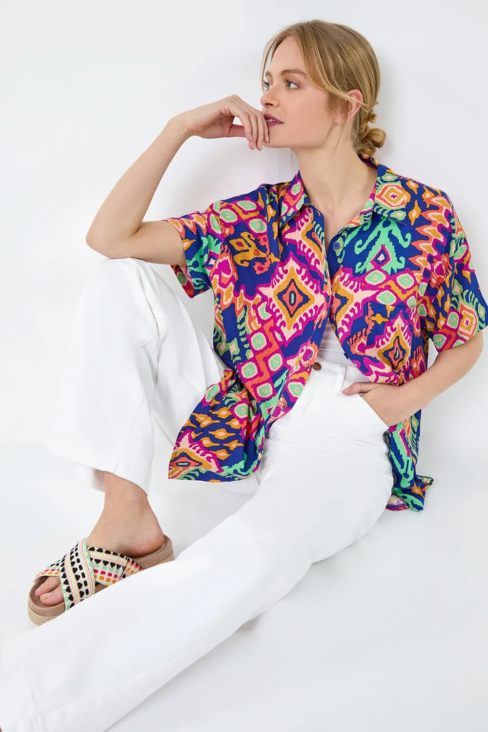 Aztec Print Short Sleeve Shirt 3 Aztec Print Short Sleeve Shirt