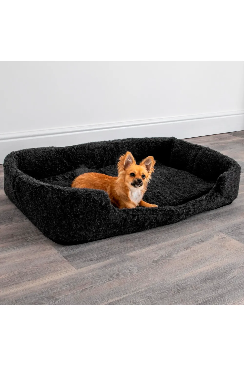 Merino Wool Pet Bed - black 1 Merino Wool Pet Bed - black