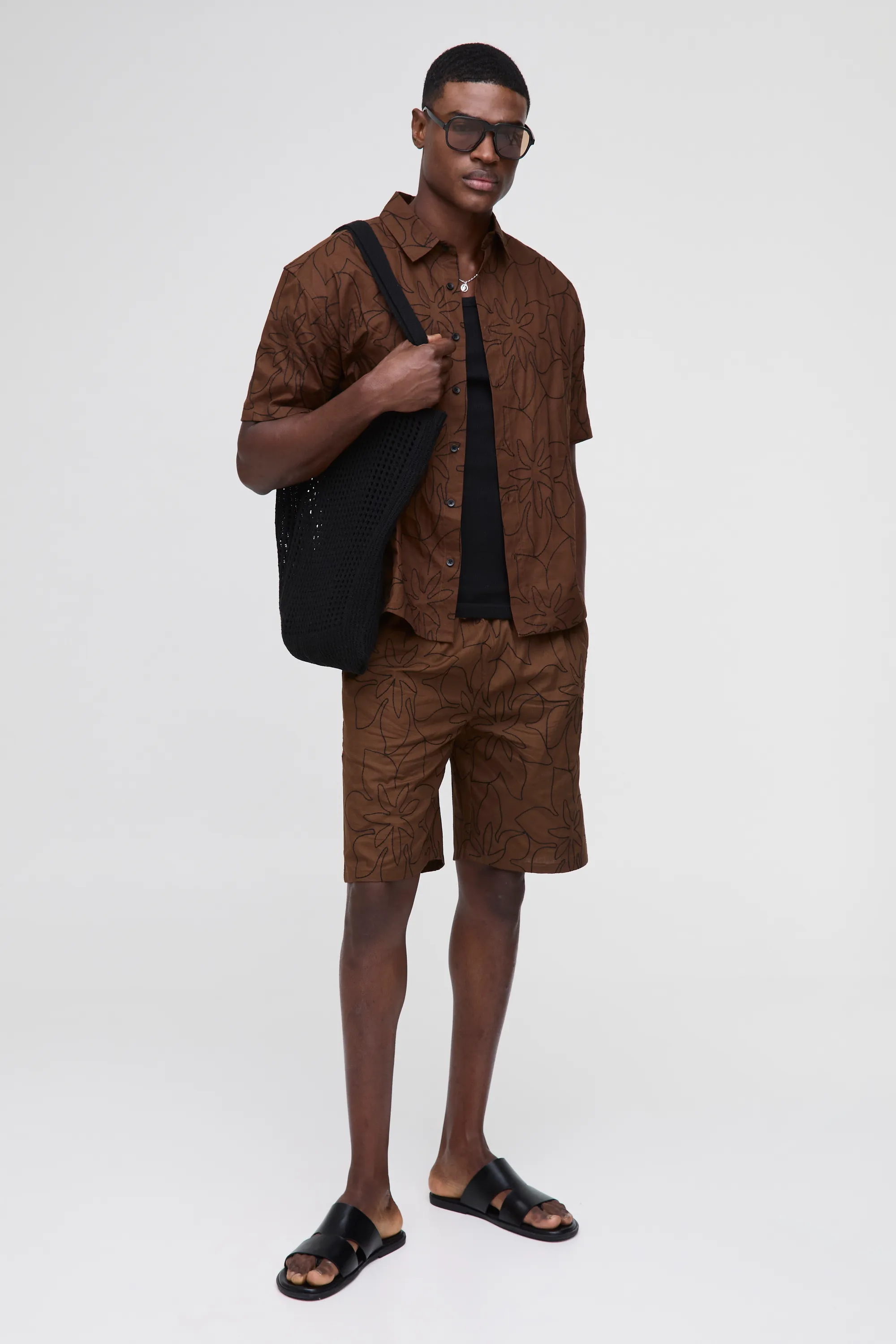 Oversized Collared Shirt & Relaxed Short Set 3 Oversized Collared Shirt & Relaxed Short Set