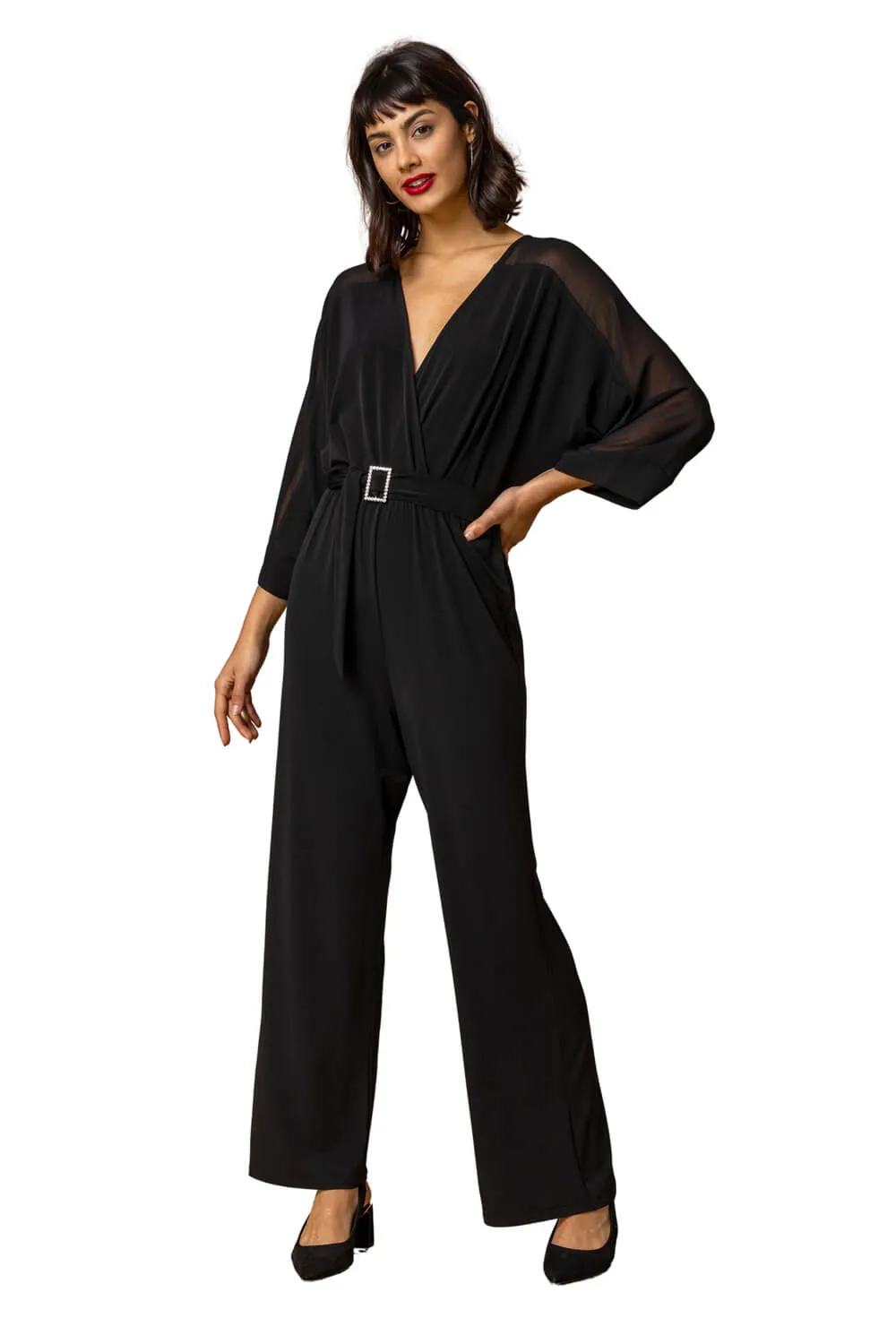 Belt Detail Wrap Jumpsuit 1 Belt Detail Wrap Jumpsuit