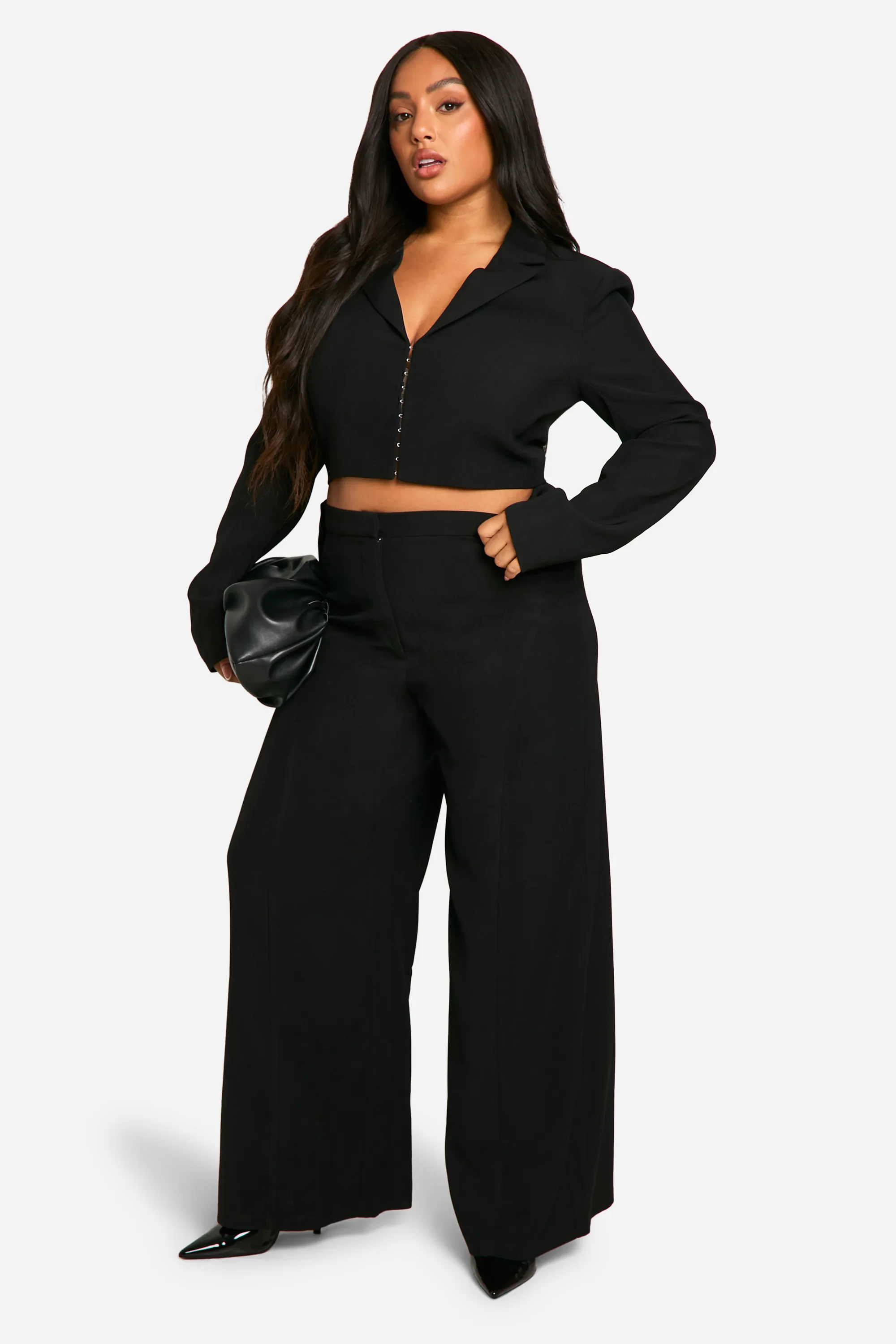 Plus Seam Detail Wide Leg Tailored Trouser 1 Plus Seam Detail Wide Leg Tailored Trouser