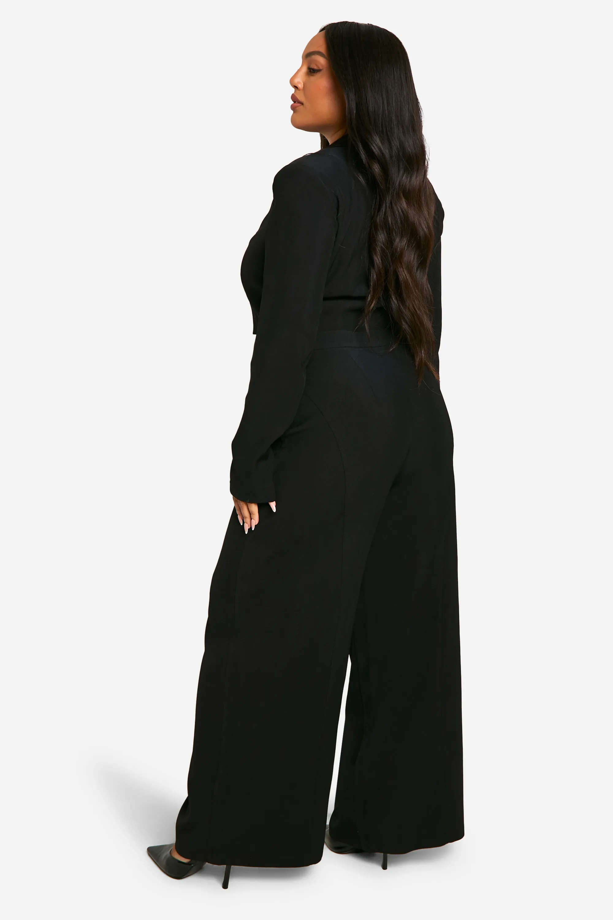 Plus Seam Detail Wide Leg Tailored Trouser 2 Plus Seam Detail Wide Leg Tailored Trouser