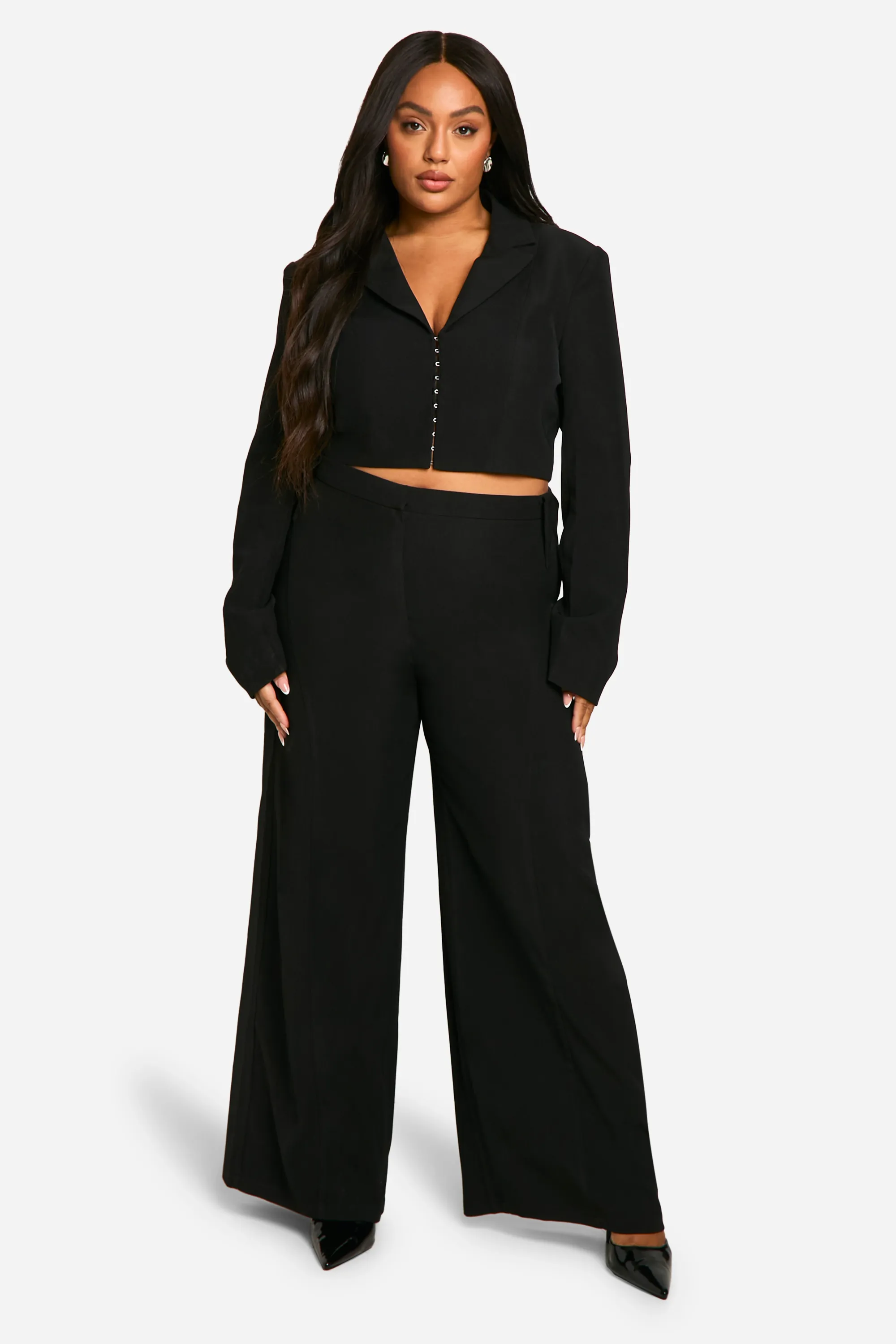 Plus Seam Detail Wide Leg Tailored Trouser 3 Plus Seam Detail Wide Leg Tailored Trouser