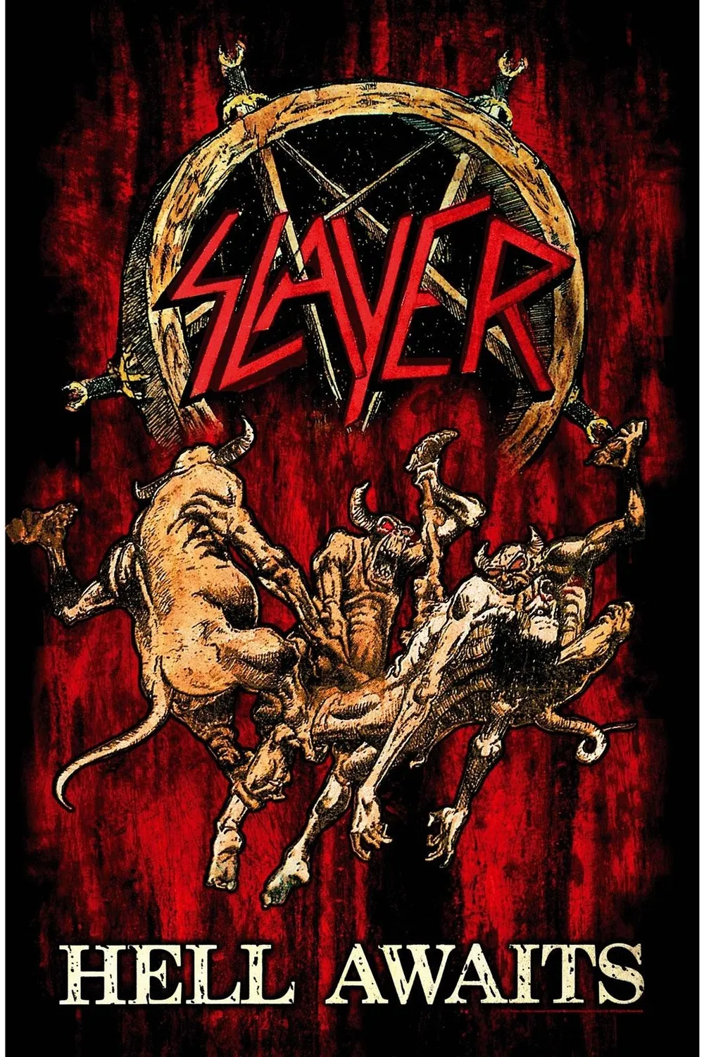 Hell Awaits Textile Poster