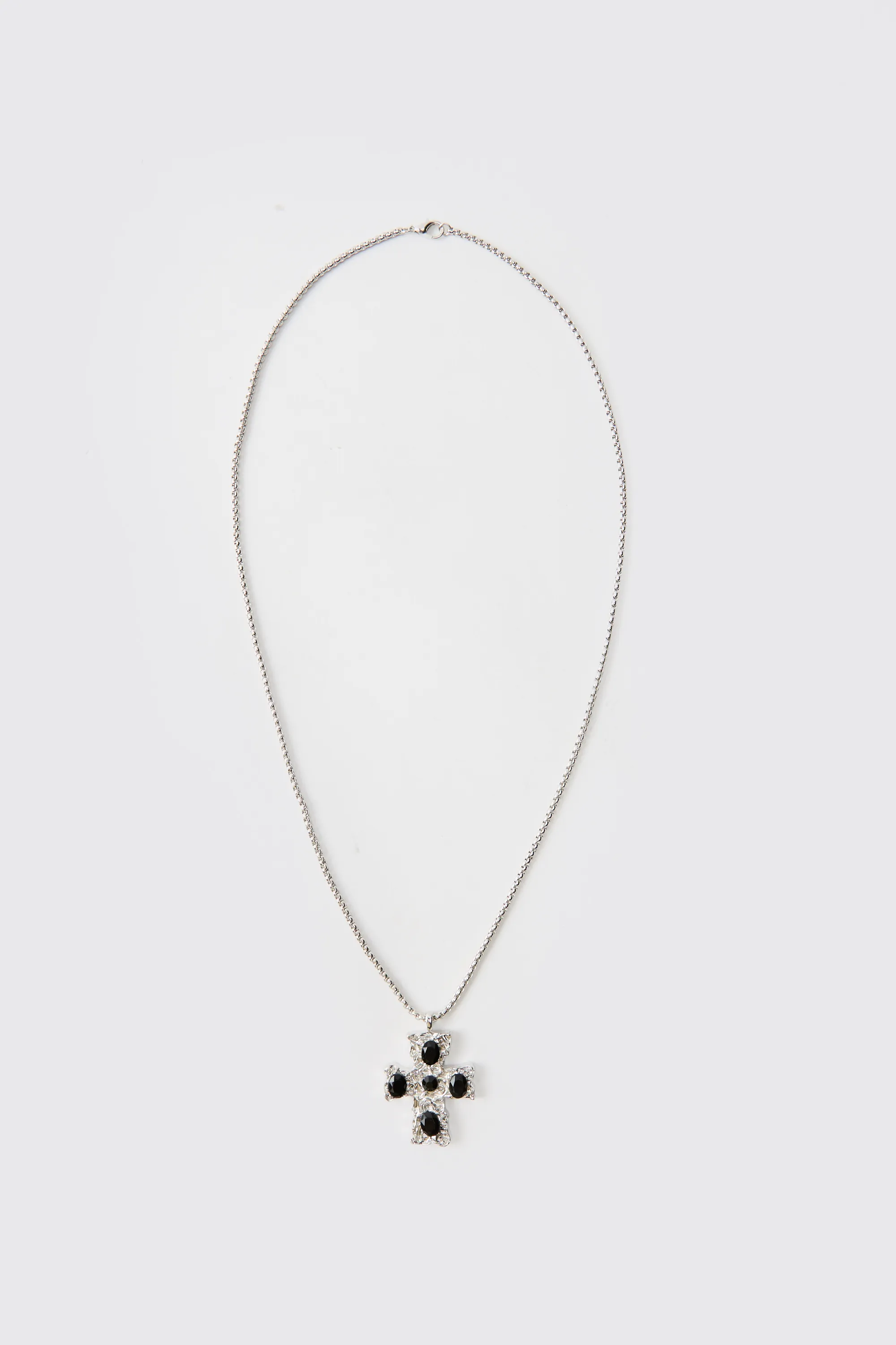 Cross Pendant Necklace In Black