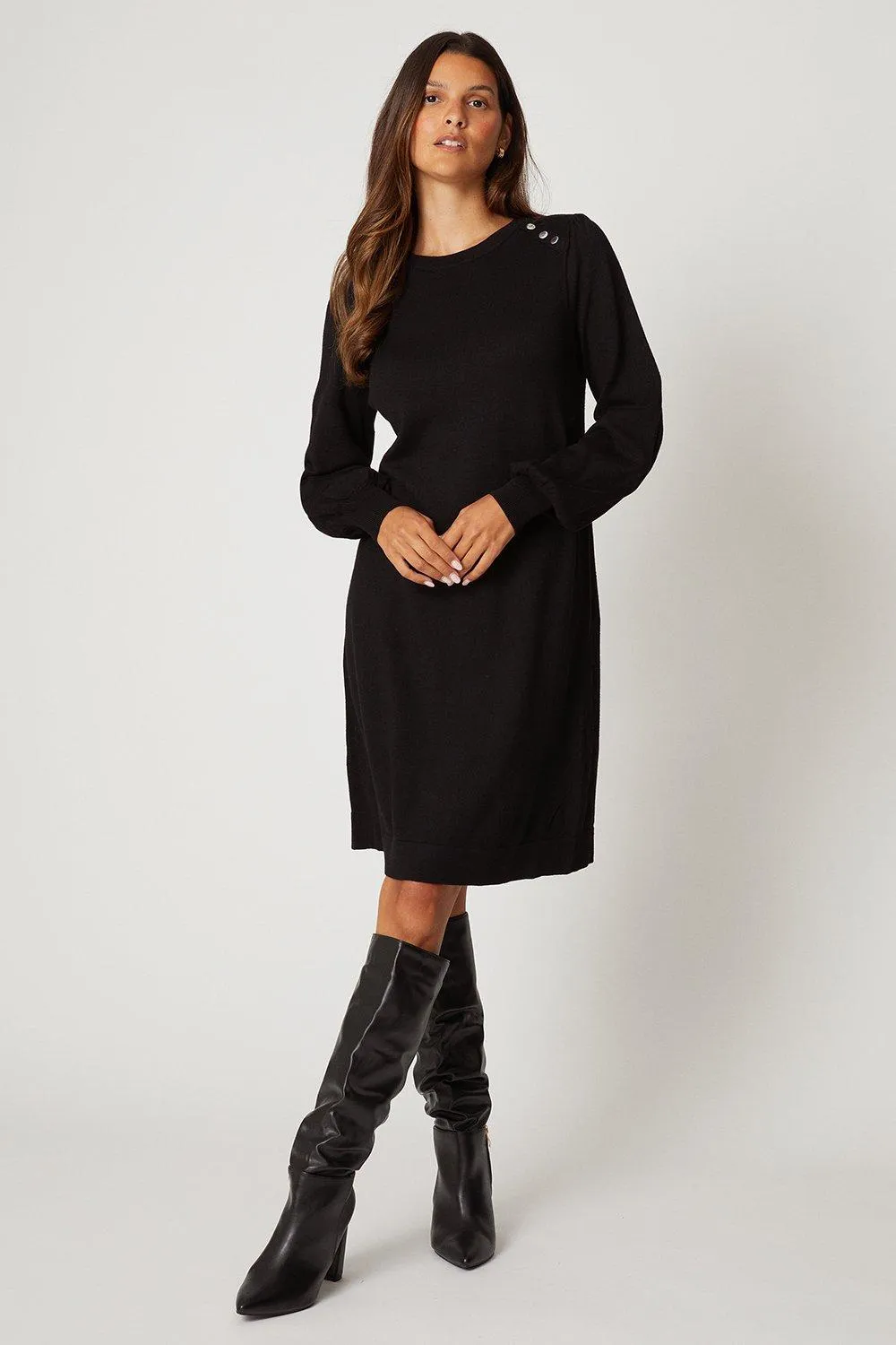 Crew Neck Swing Jumper Dress