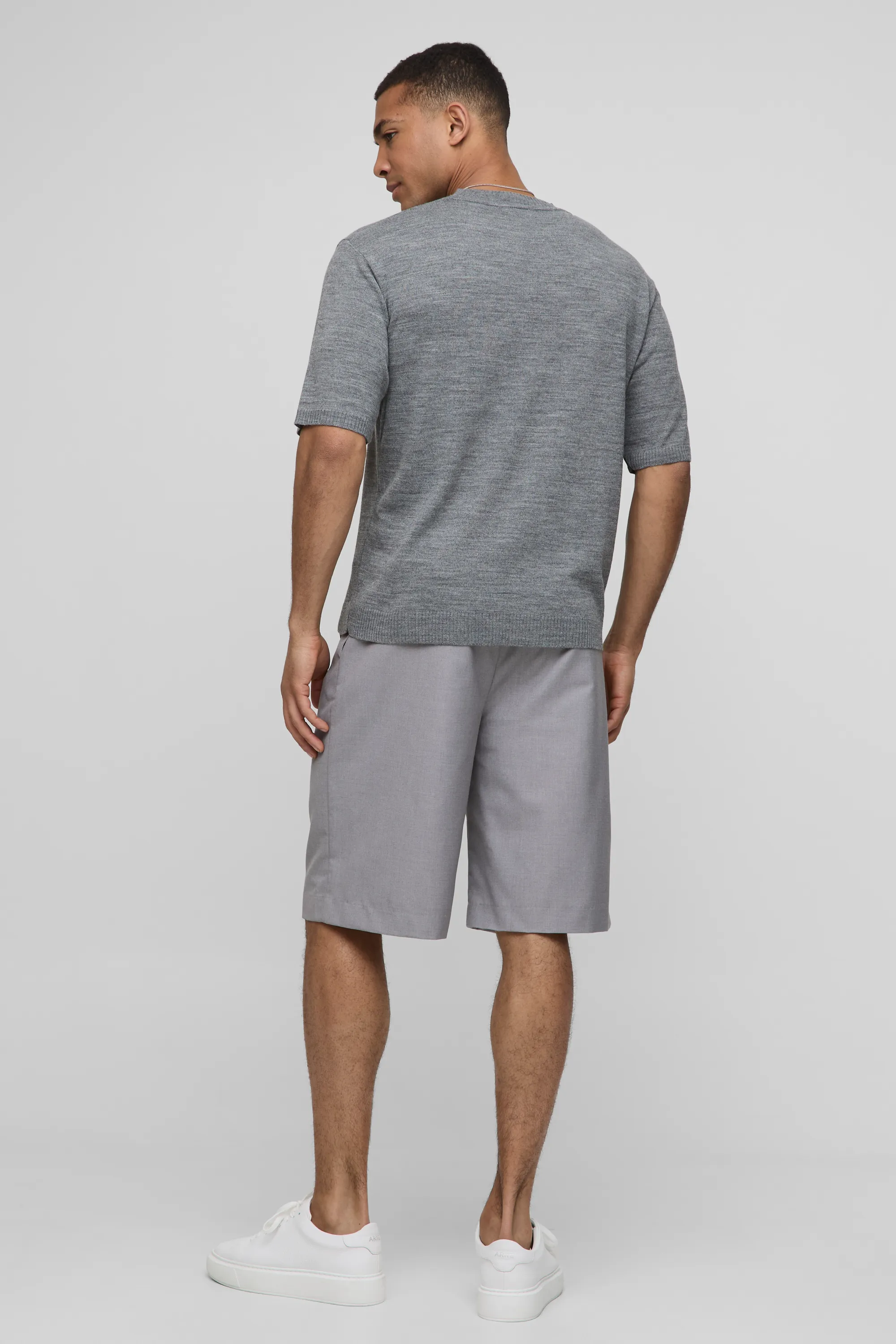 Regular Fit Marl Knitted T-Shirt 2 Regular Fit Marl Knitted T-Shirt