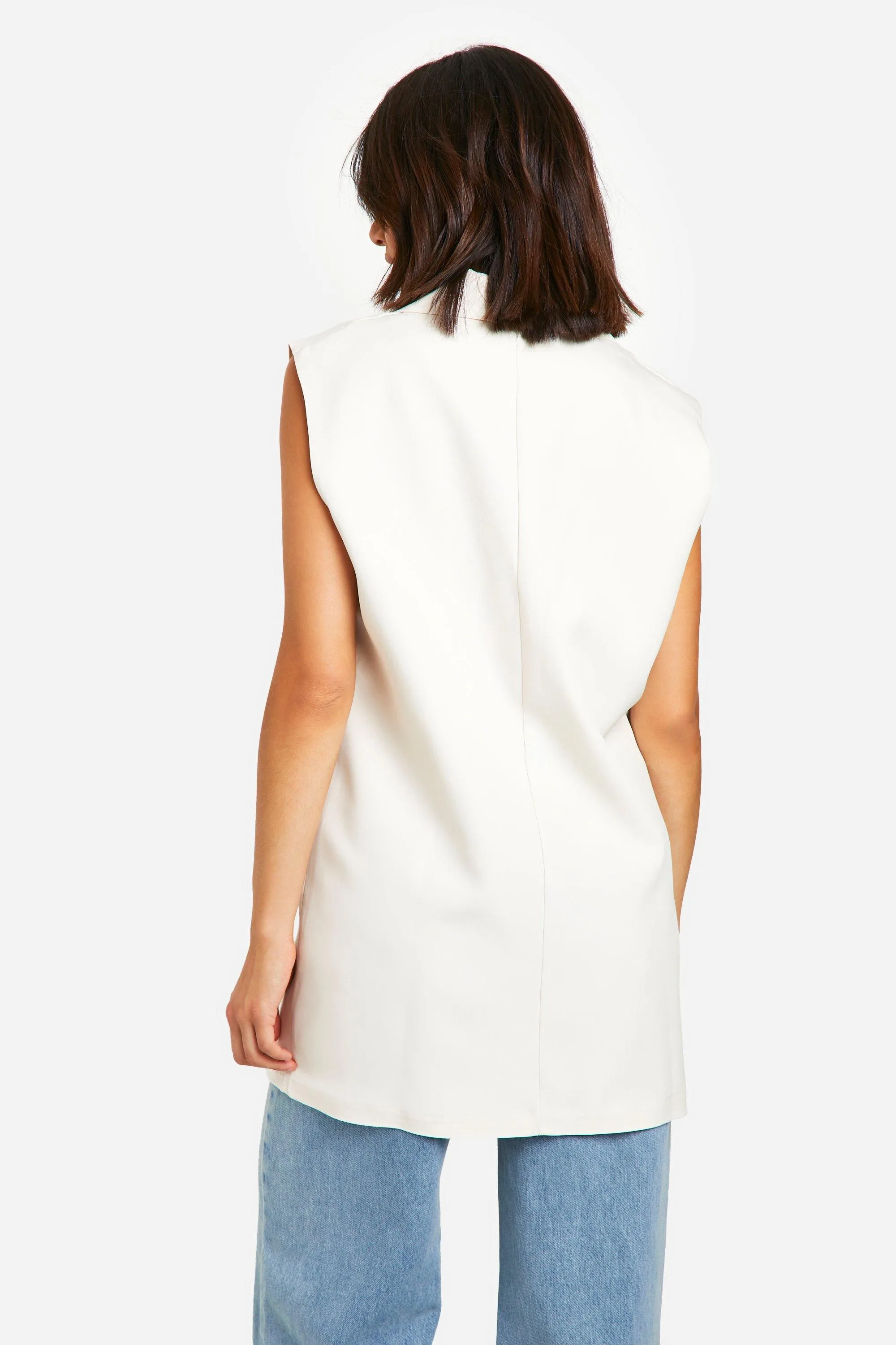 Longline Sleeveless Blazer 2 Longline Sleeveless Blazer