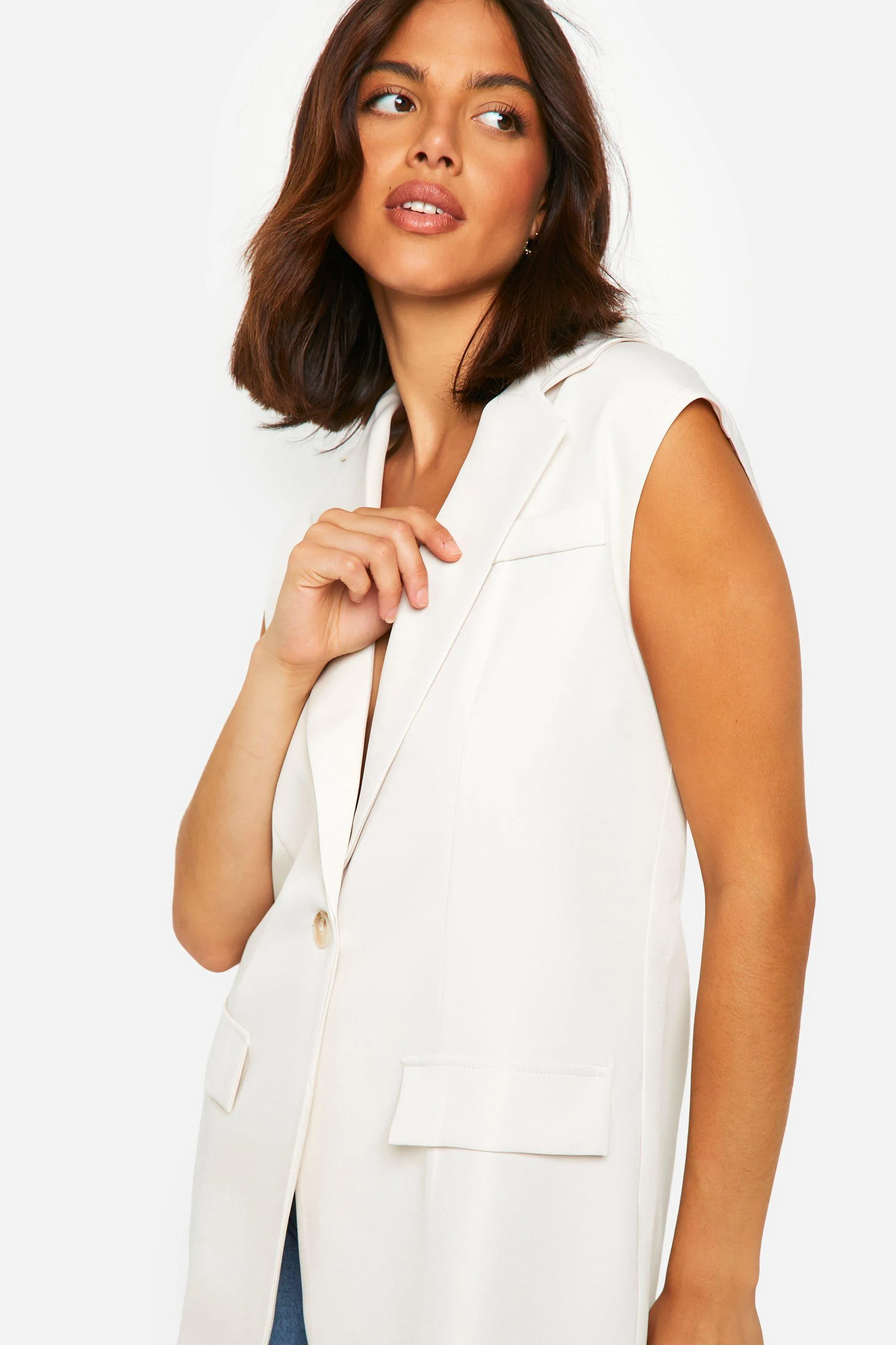 Longline Sleeveless Blazer 4 Longline Sleeveless Blazer
