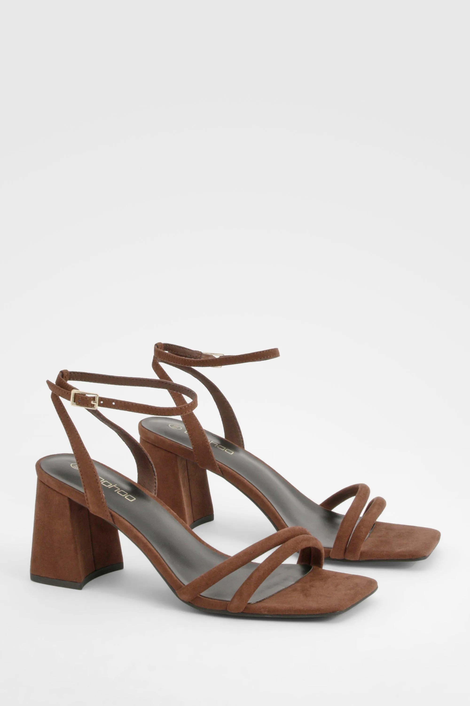 Padded Strap 2 Part Mid Block Heels 1 Padded Strap 2 Part Mid Block Heels