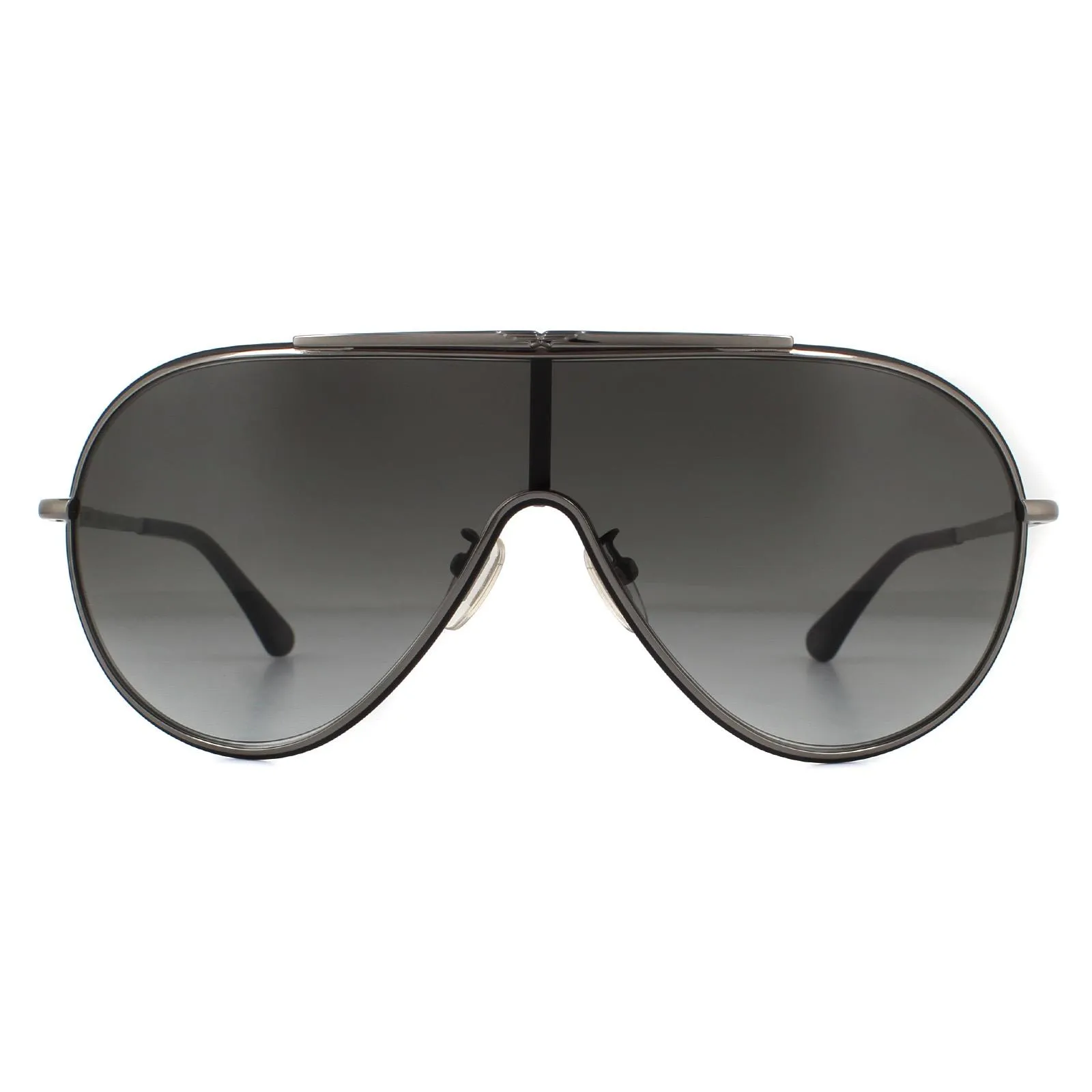 Shield Shiny Gunmetal Smoke Grey Gradient Sunglasses 1 Shield Shiny Gunmetal Smoke Grey Gradient Sunglasses