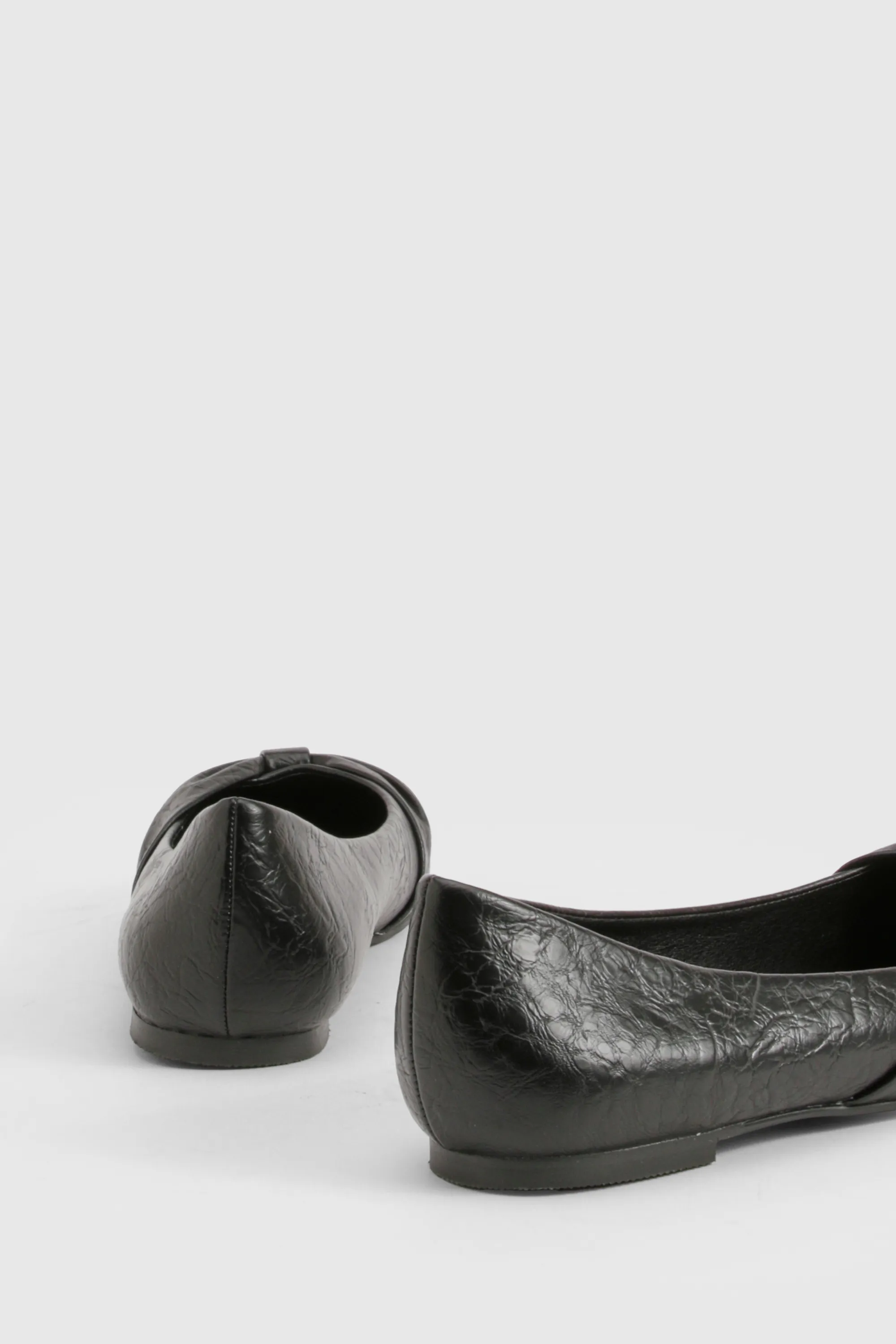 Wide Fit Crinkle Chunky Bow Ballet Flats 4 Wide Fit Crinkle Chunky Bow Ballet Flats