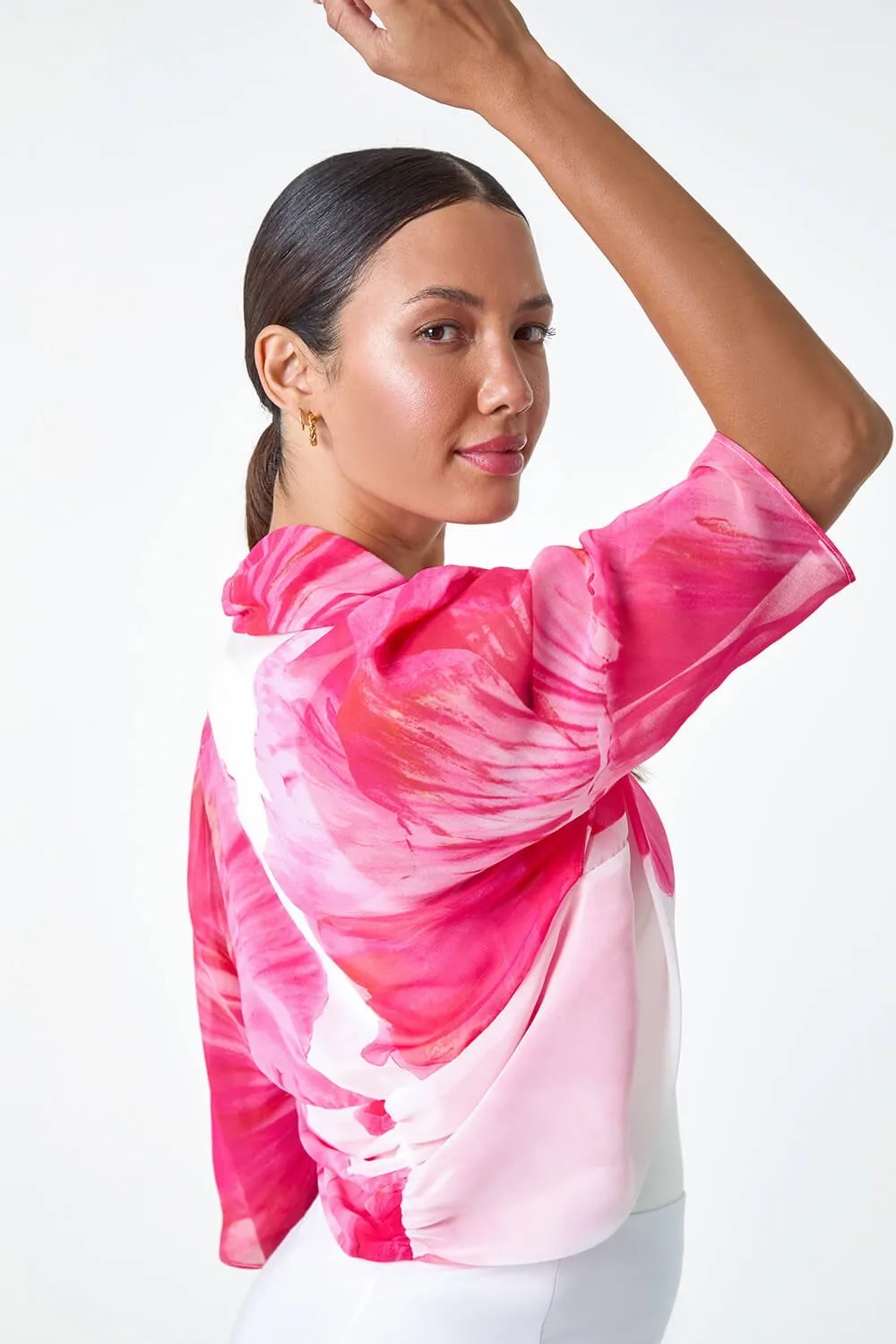 Floral Print Chiffon Bolero 3 Floral Print Chiffon Bolero