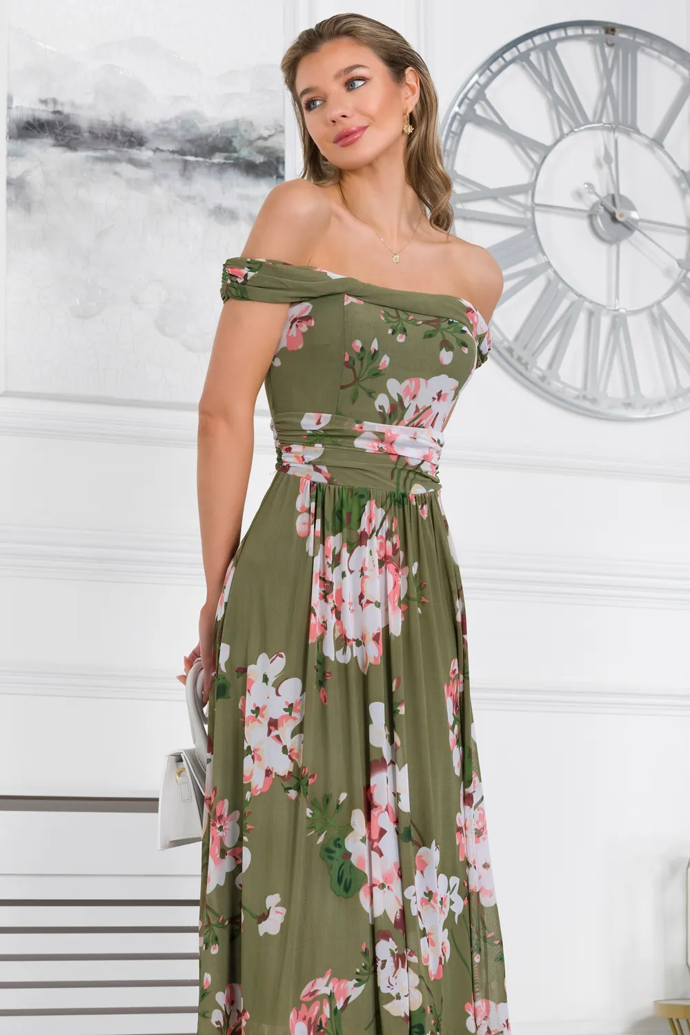 BARDOT NECK MESH MIDI DRESS 6 BARDOT NECK MESH MIDI DRESS