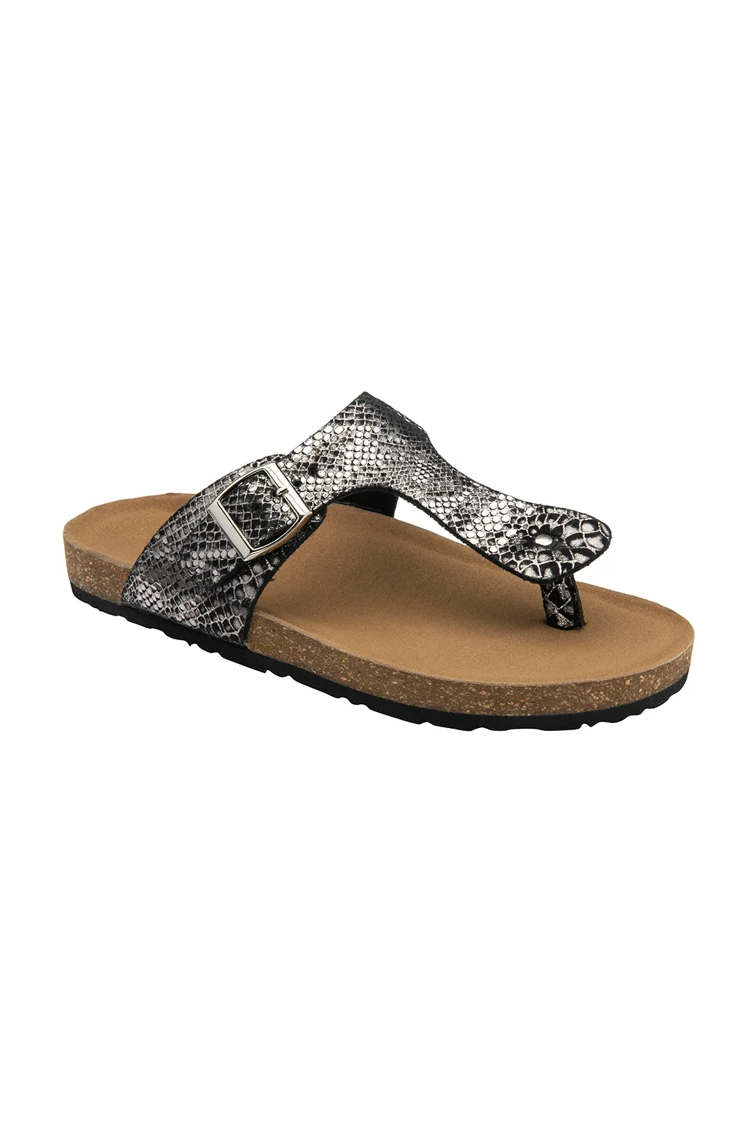 'Bindi' Leather Flat Toe-Post Sandals