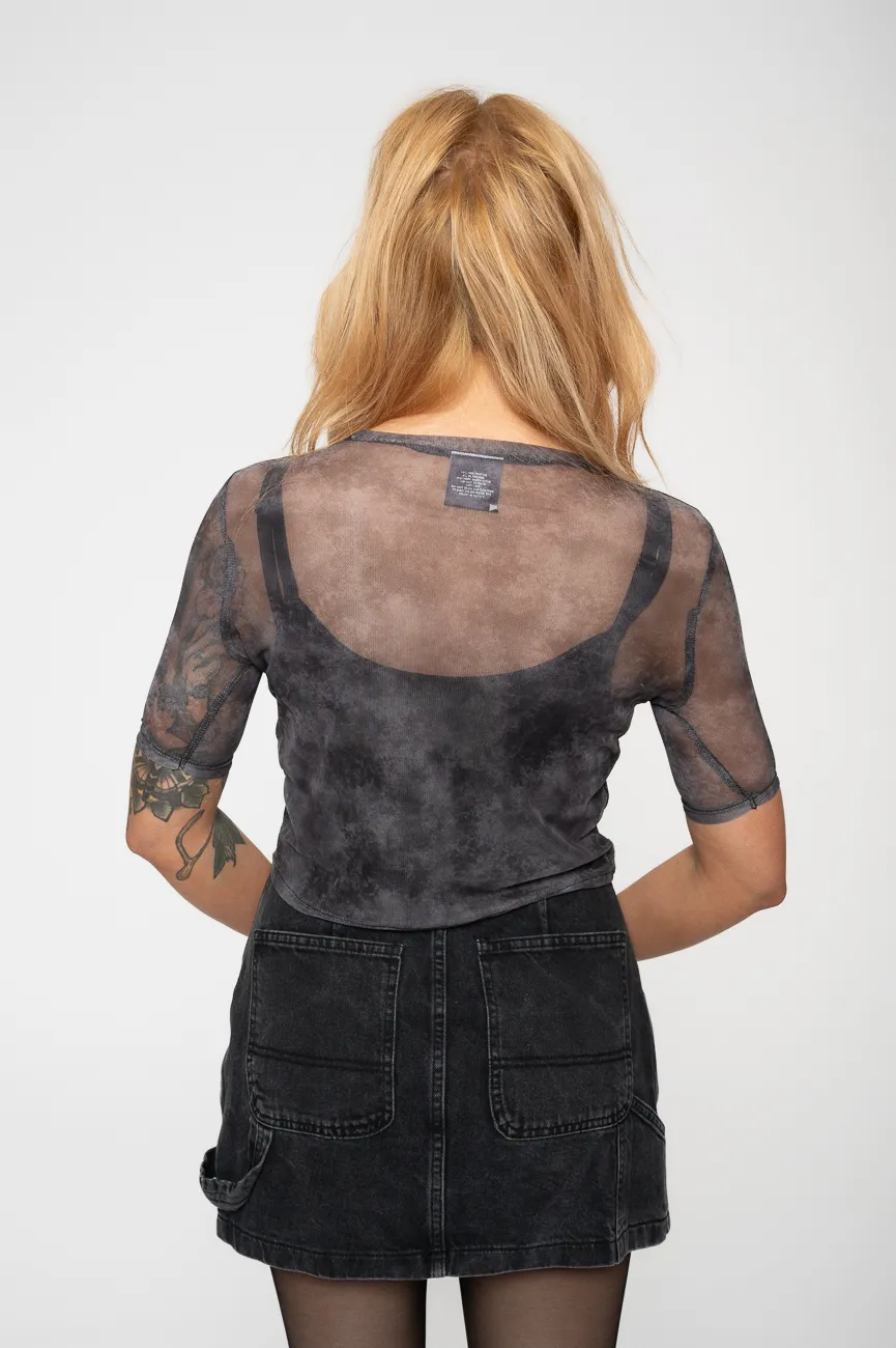 Band Logo Mesh Crop Top 4 Band Logo Mesh Crop Top