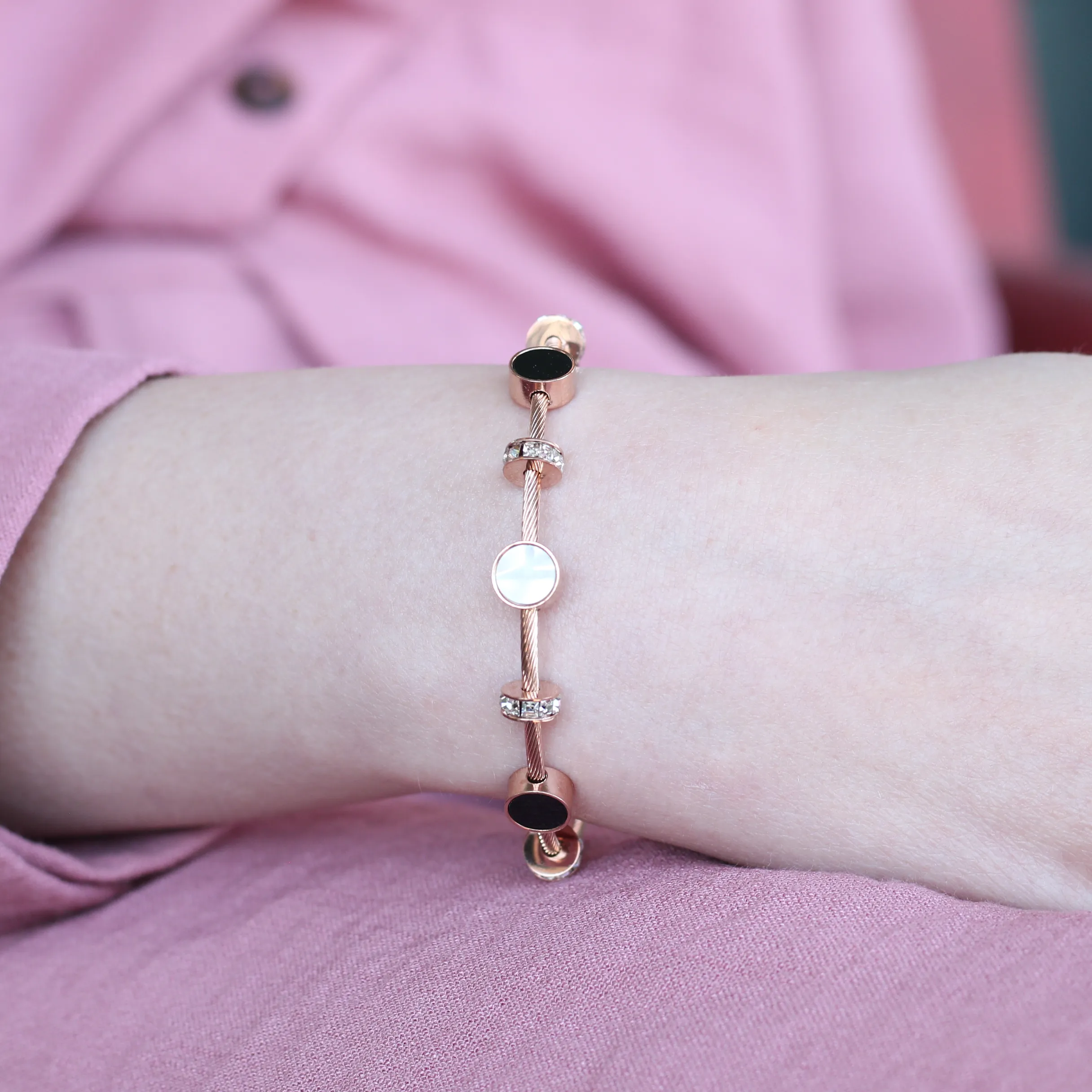 Roman Dual Colour Roman Charm Bracelet Bangle 1 Roman Dual Colour Roman Charm Bracelet Bangle
