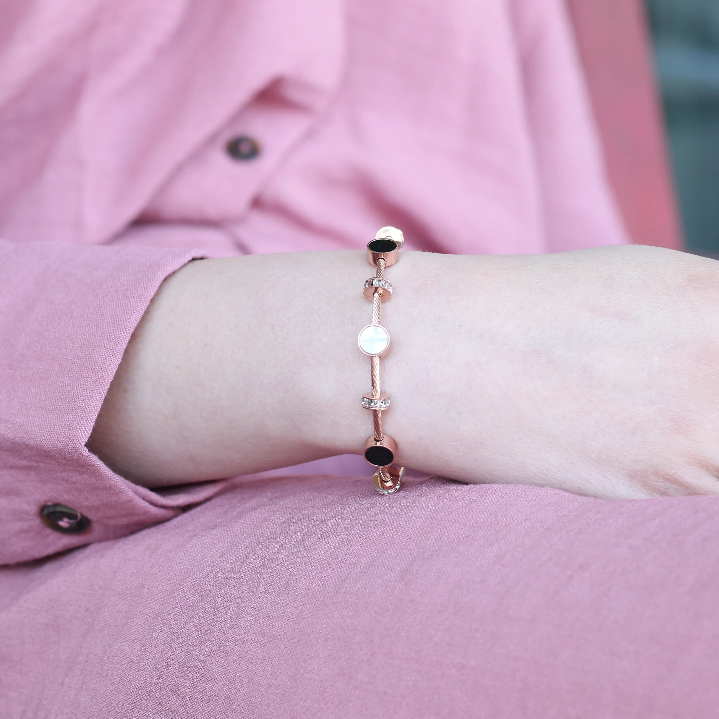 Roman Dual Colour Roman Charm Bracelet Bangle 2 Roman Dual Colour Roman Charm Bracelet Bangle