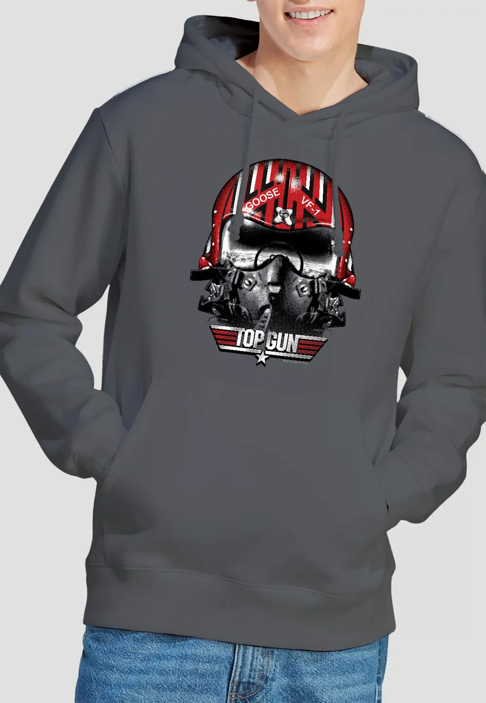Top Gun Goose Helmet Hoddie, Charcoal