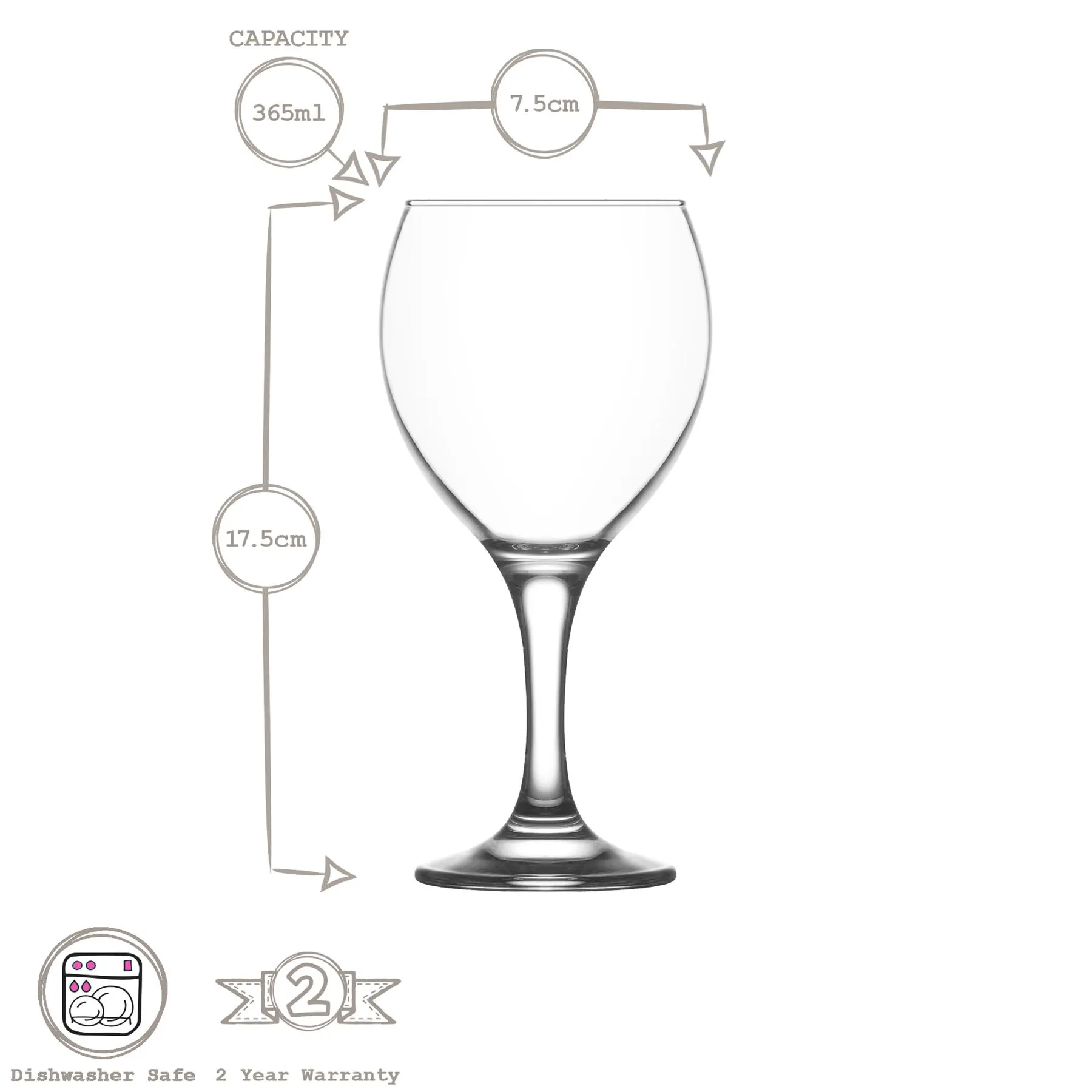 Misket Red Wine Glasses - 365ml - Pack of 6 3 Misket Red Wine Glasses - 365ml - Pack of 6