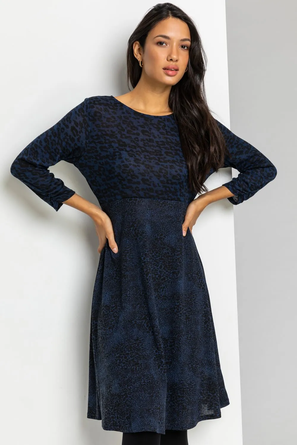Contrast Animal Fit & Flare Dress 2 Contrast Animal Fit & Flare Dress