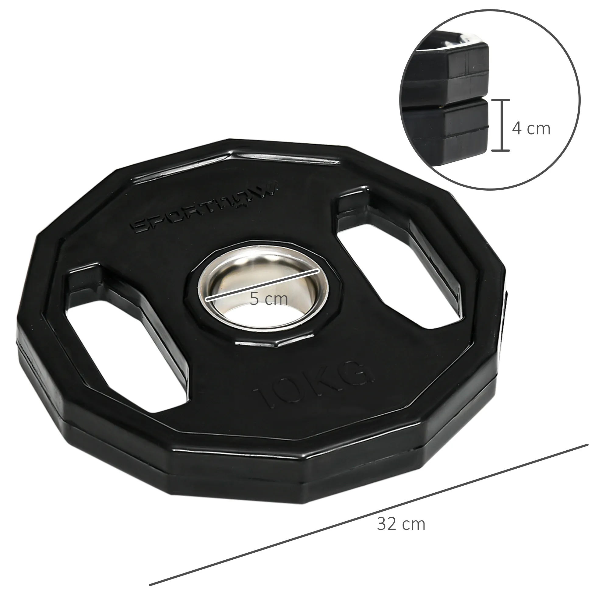 Olympic Weight Plates Set with 2/5cm Holes for Home Gym, 2 x 10kg 3 Olympic Weight Plates Set with 2/5cm Holes for Home Gym, 2 x 10kg