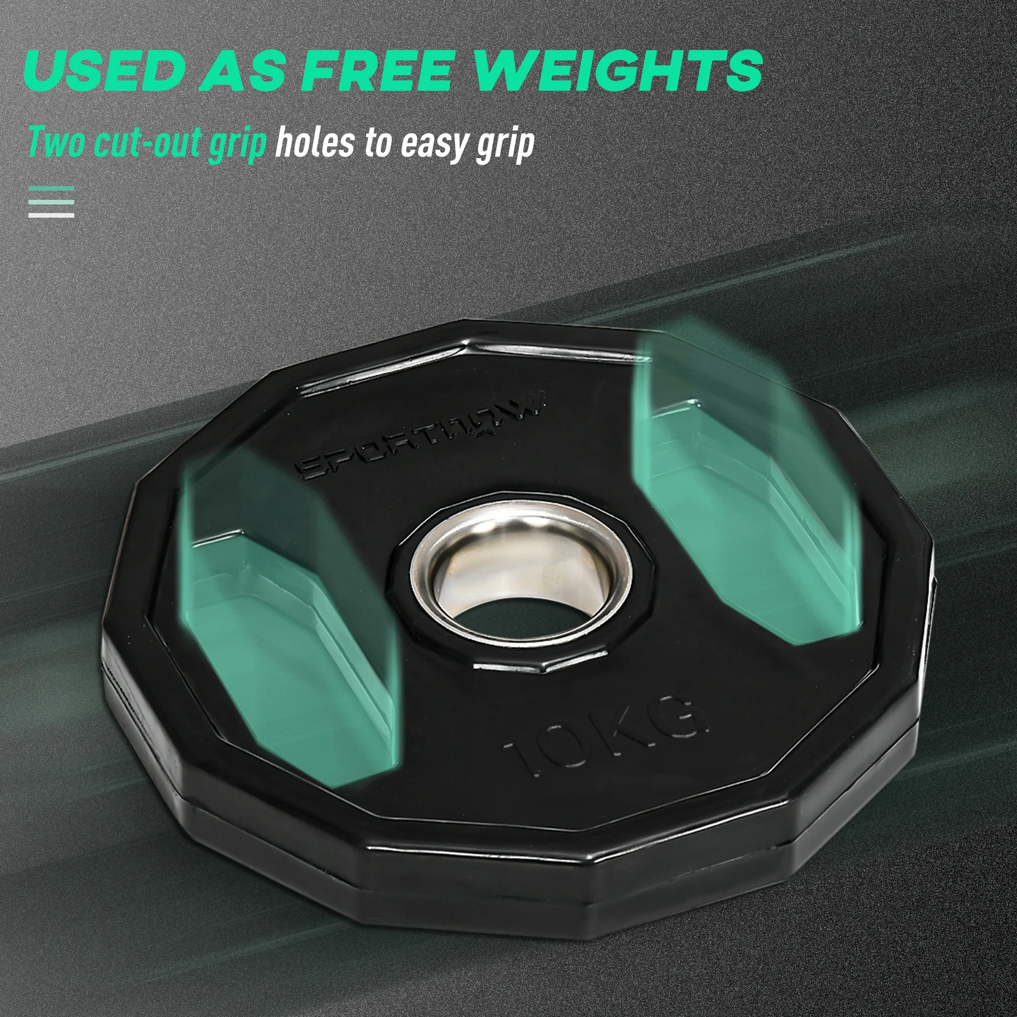 Olympic Weight Plates Set with 2/5cm Holes for Home Gym, 2 x 10kg 4 Olympic Weight Plates Set with 2/5cm Holes for Home Gym, 2 x 10kg