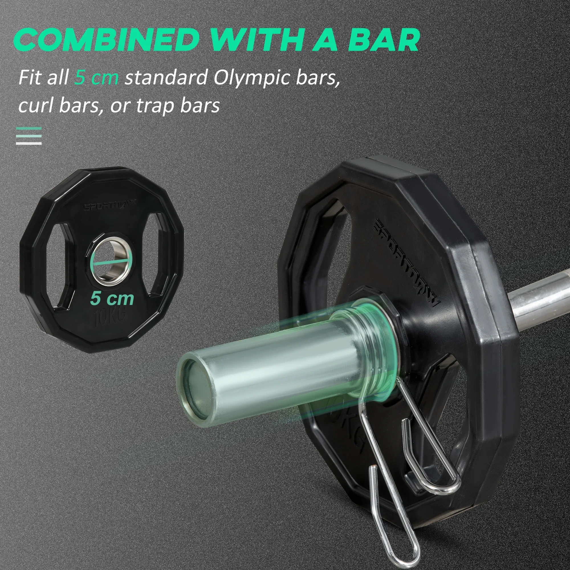 Olympic Weight Plates Set with 2/5cm Holes for Home Gym, 2 x 10kg 5 Olympic Weight Plates Set with 2/5cm Holes for Home Gym, 2 x 10kg