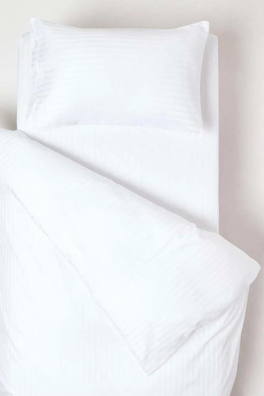 Cotton Stripe Cot Bed Duvet Cover Set 330 Thread Count